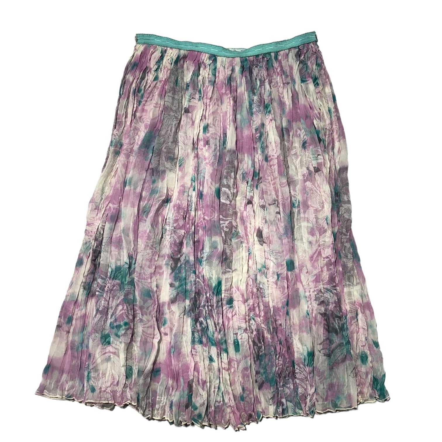 TSUMORI CHISATO(ツモリチサト) シフォンフラワープリントシルクプリーツスカート TC31-FG123 2(Mサイズ程度) パープル シルク100%
