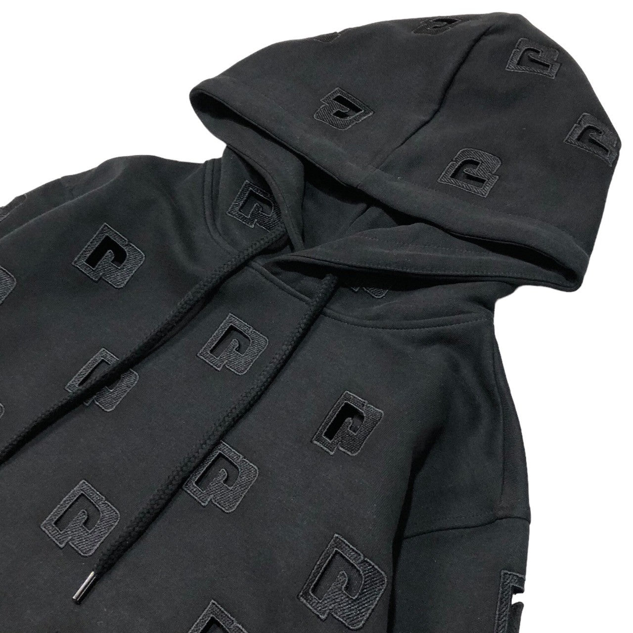 paco rabanne(パコラバンヌ) laser cut logo pullover hoodie レーザーカット ロゴ プルオーバー フーディ 18EJTO729CO0004 S ブラック パーカー 国内代理店タグ無し