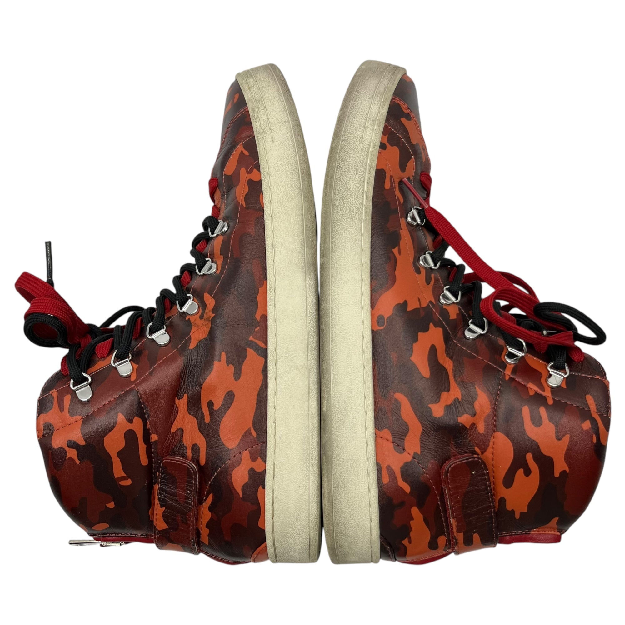 DOLCE&GABBANA(ドルチェ&ガッバーナドルガバ) Double lace camouflage high-cut sneakers ダブル シューレース カモフラ ハイカット スニーカー CS1247 8(26.5xm~27cm程度) レッド
