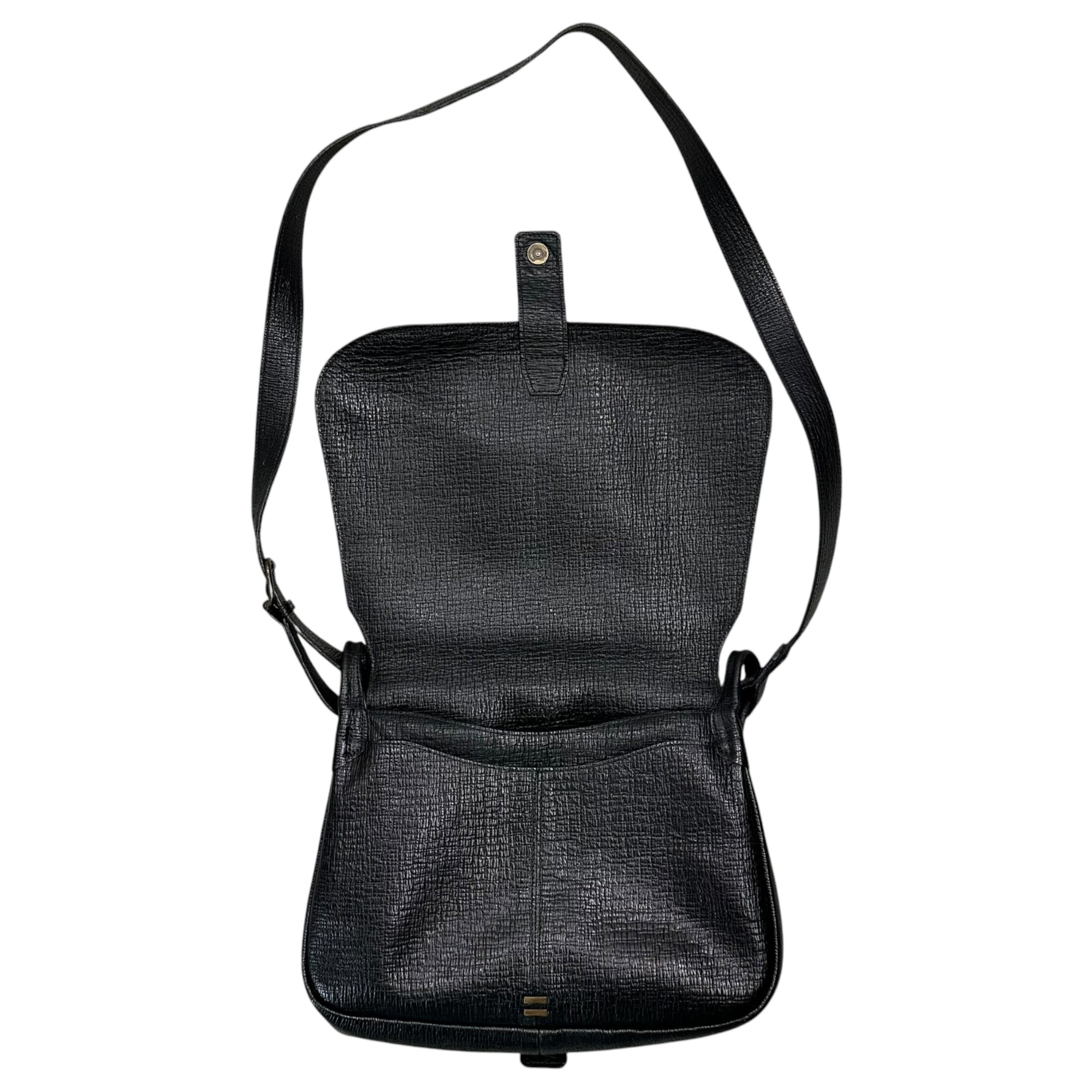 Jean Paul GAULTIER(ジャンポールゴルチエ) 1990's~2000's Precious Leather Postman Shoulder Bag プレシャス レザー ポストマン ショルダー バッグ ブラック 90年代~