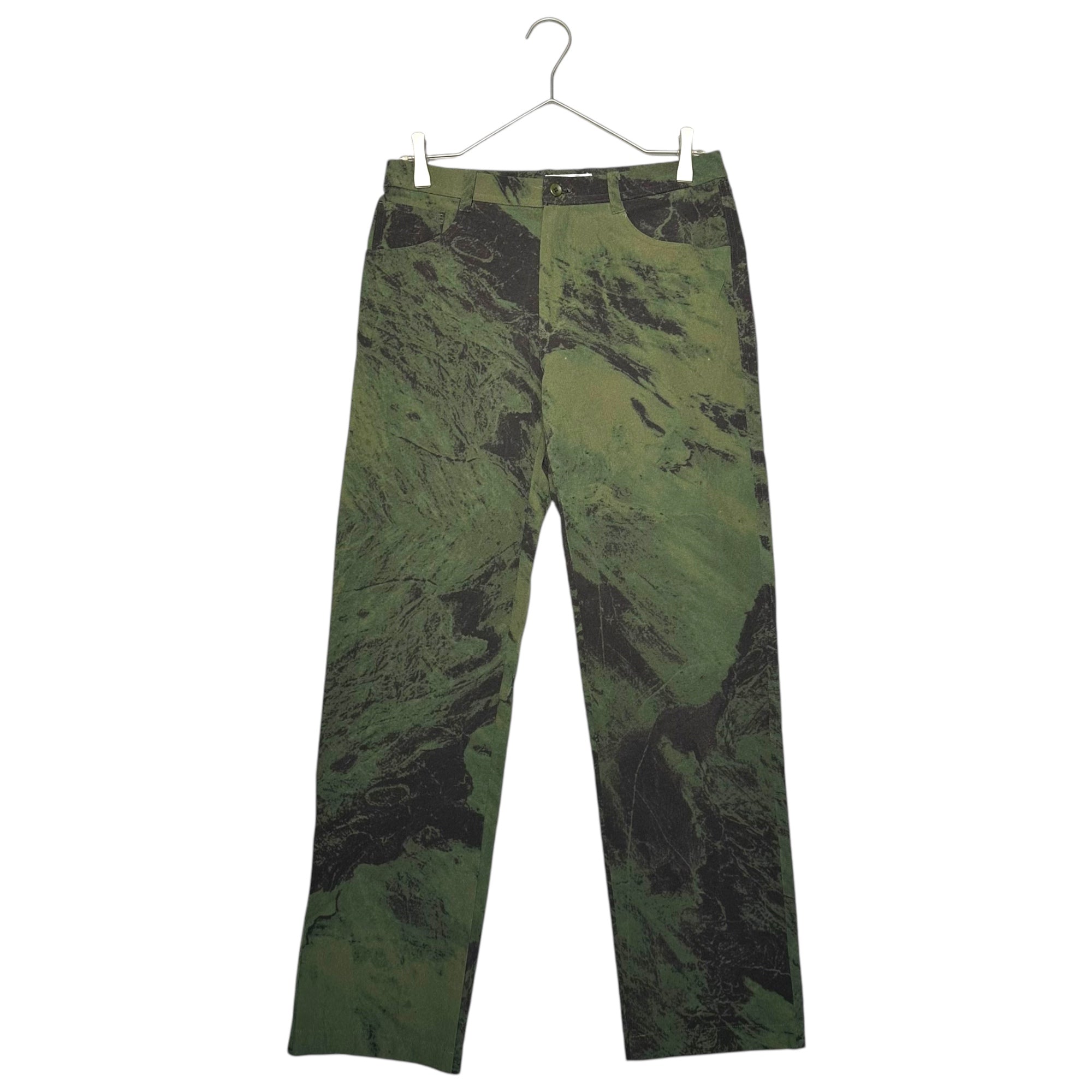 ISSEY MIYAKE(イッセイミヤケ) 99AW Camouflage cotton poly stretch straight pants カモフラ コットン ポリ ストレッチ ストレート パンツ IM93-FF041 L グリーン