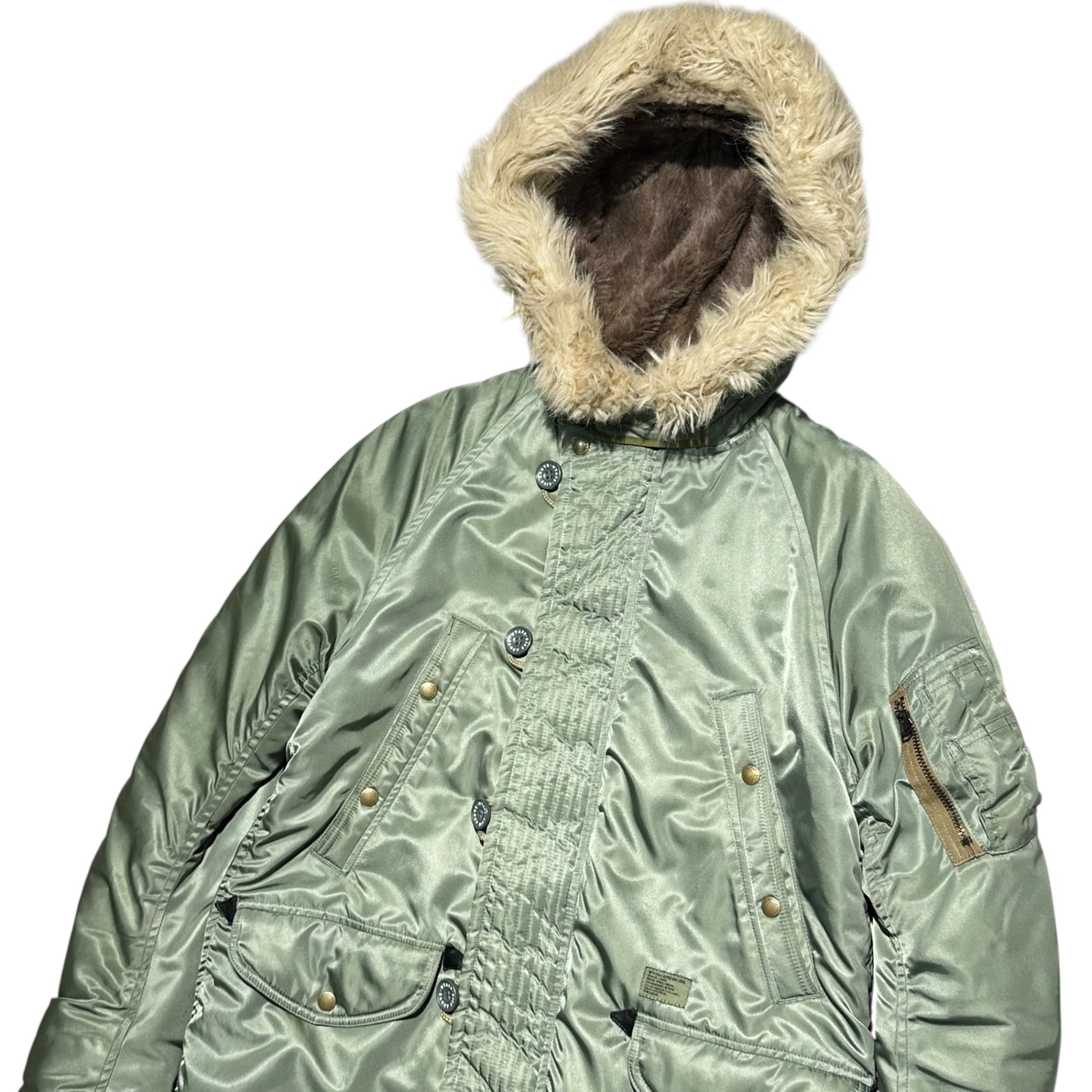 WTAPS(ダブルタップス) 09AW N-3B JACKET.FIELD.NYLON.TWILL ミリタリー ファー フライト ジャケット 092GWDT-JKM03 M オリーブ 00's アーカイブ