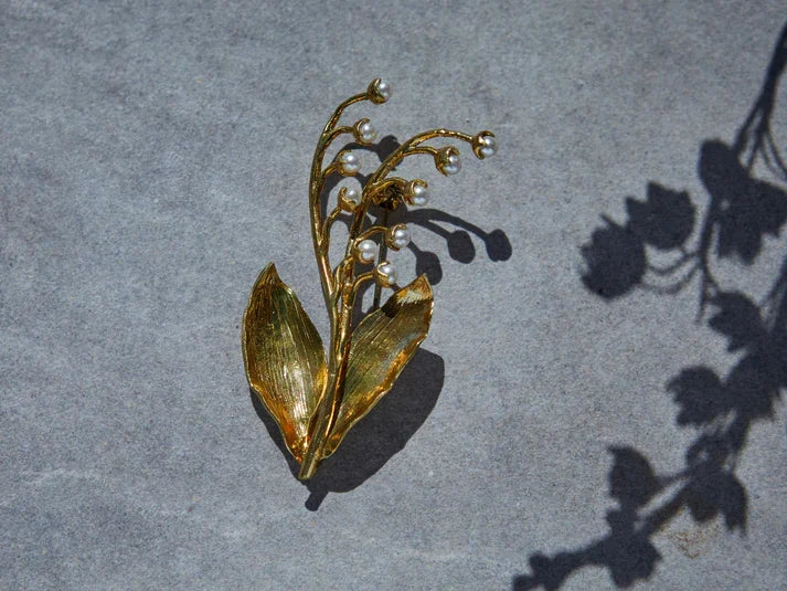 m.soeur(エムスール) スズランのブローチ* 1037 ゴールド