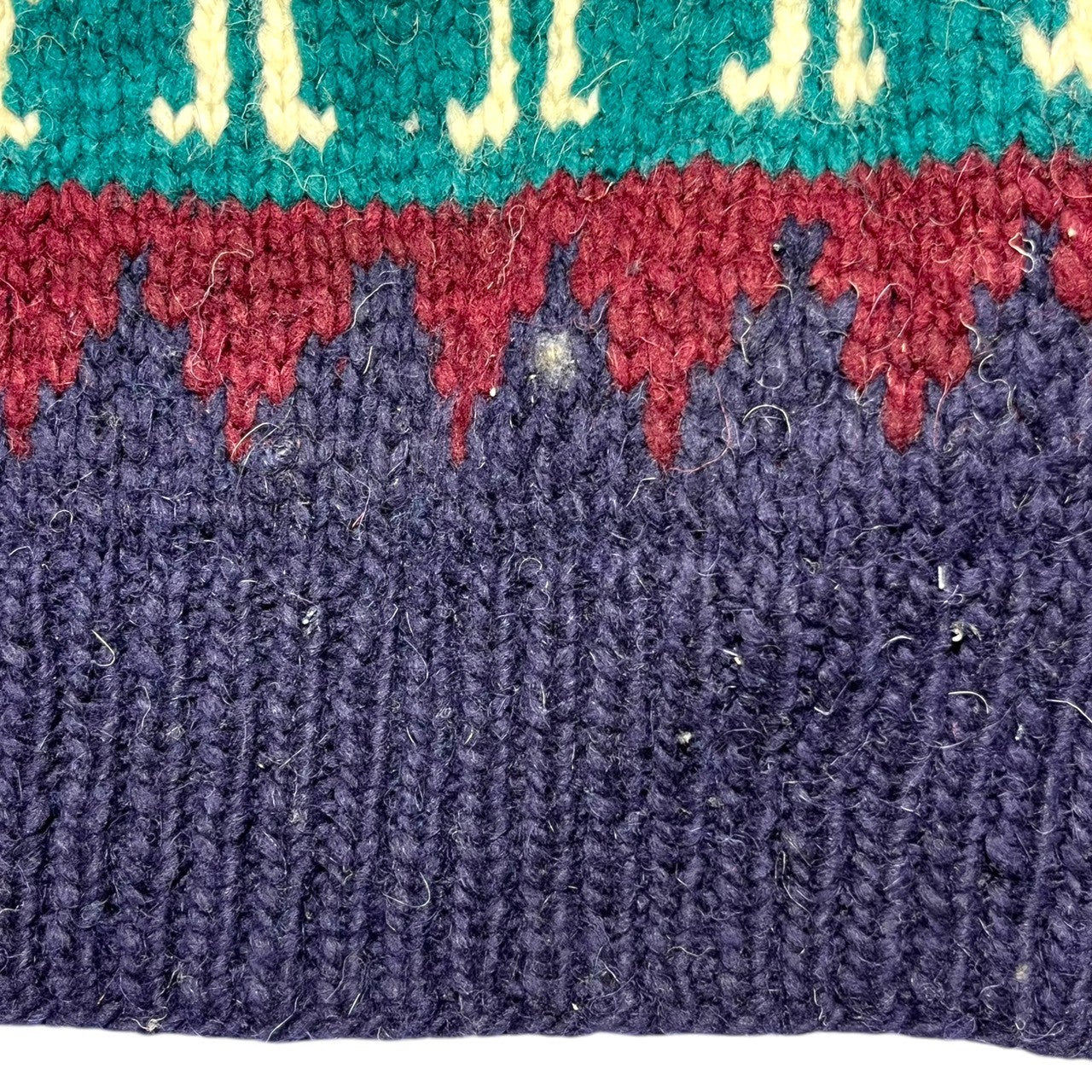 INDIGENOUS DESIGNS(インディアンデザインズ) Ecuador made Indian low gauge knit エクアドル製 インディアン ローゲージ ニット M ネイビー×グリーン 環境保護 サスティナブル オーガニック