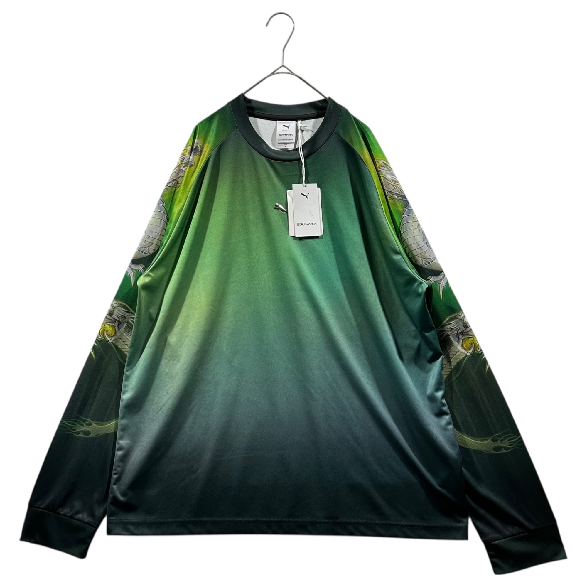 PUMA x SORAYAMA(プーマ × ソラヤマ) 24SS Surreal Futurism Dragon Long-Sleeve T-Shirt 超現実的なフューチャリズム ドラゴン 長袖 カットソー 626532 01 XL グリーン 空山 基氏コラボ 辰年