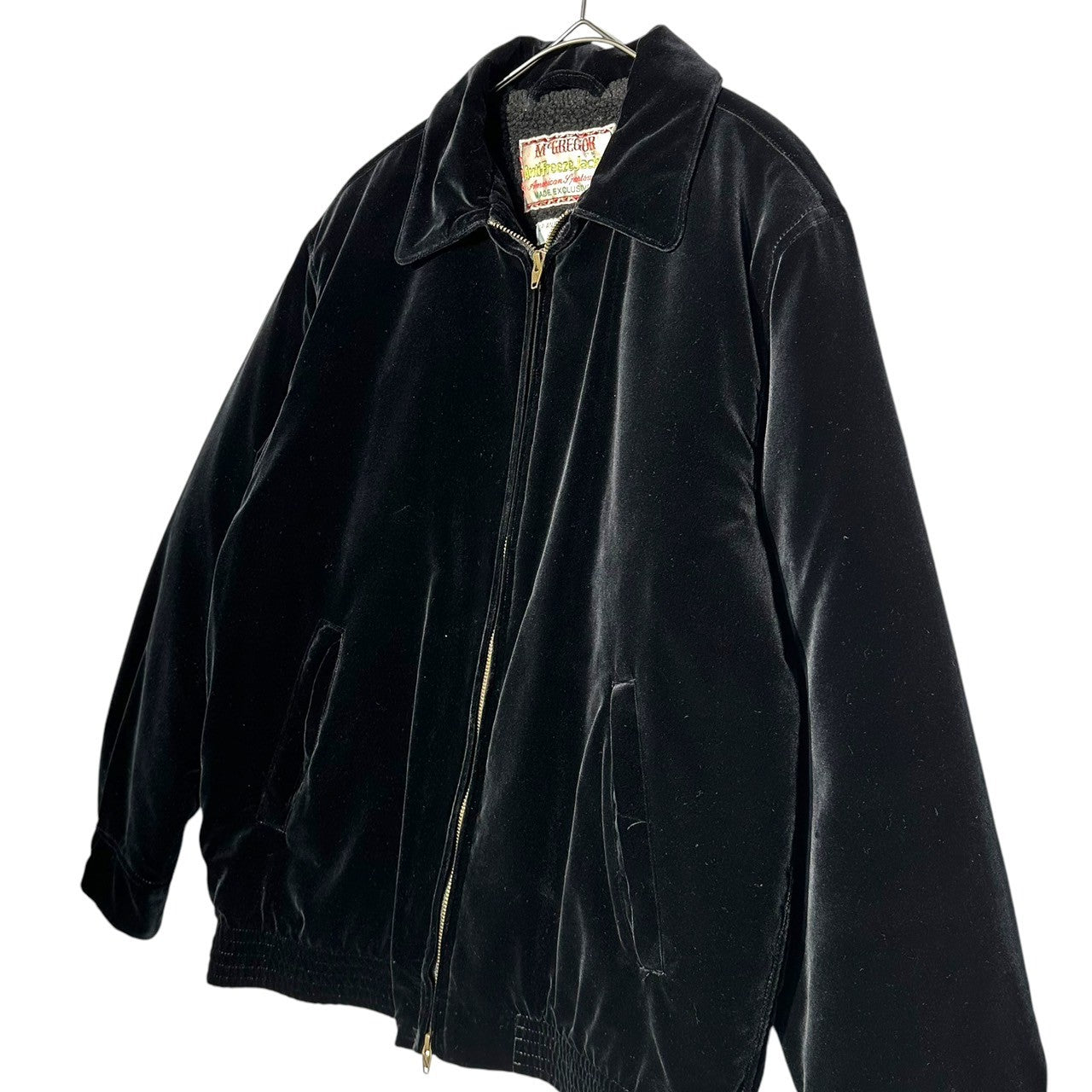 Mcgregor×WACKO MARIA(マックレガー×ワコマリア) VELVET ANTI FREEZE JACKET ベルベット アンチ フリーズ ジャケット 113110701 S ブラック ベロア 裏ボア ブルゾン コラボ