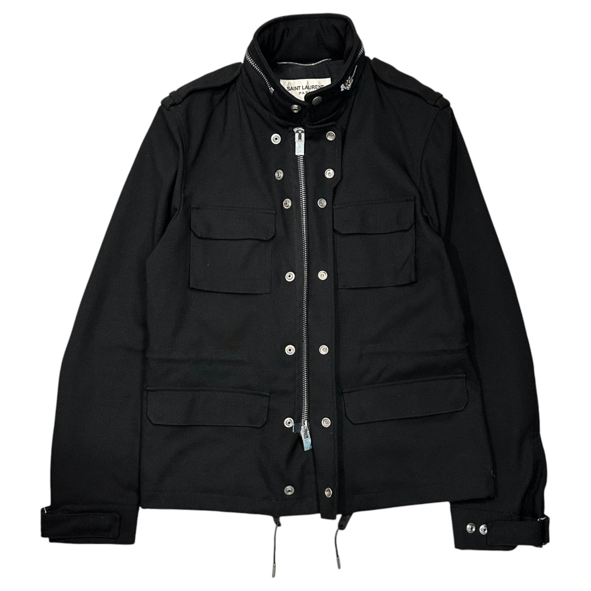 SAINT LAURENT PARIS(サンローランパリ) 13SS By Hedi Slimane M-65 T/C JKT エディ期 ポリコットン フィールド ジャケット 314600 44 ブラック エディ ファーストコレクション ミリタリー