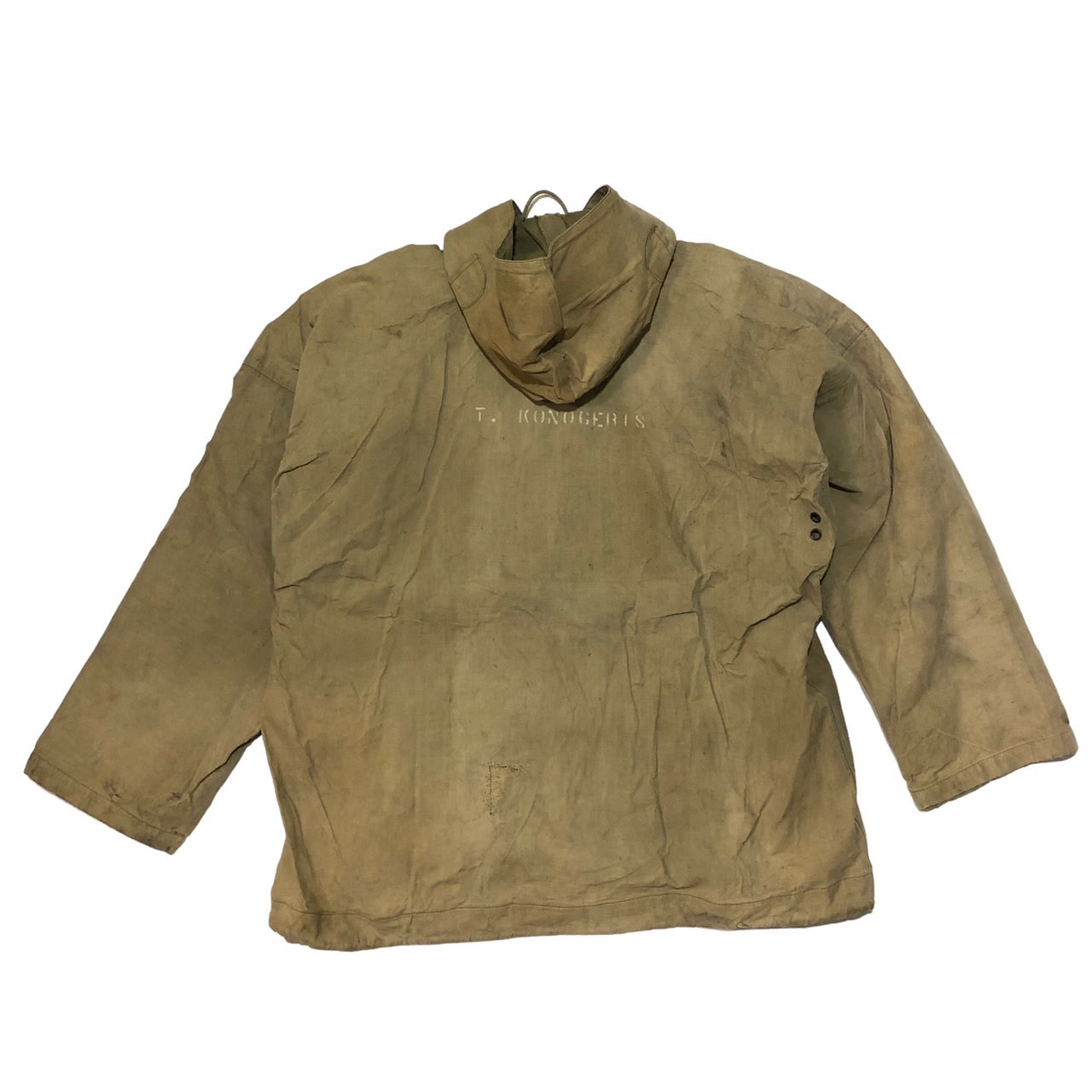 US NAVY(アメリカ海軍) 1940's~ N2 PULLOVER RAIN PARKA/ヴィンテージプルオーバーレインパーカー NOs 99086 MEDIUM カーキ 最初期型 TALONジップ NAVY DEPARTMENT 40年代~ 実物/軍物