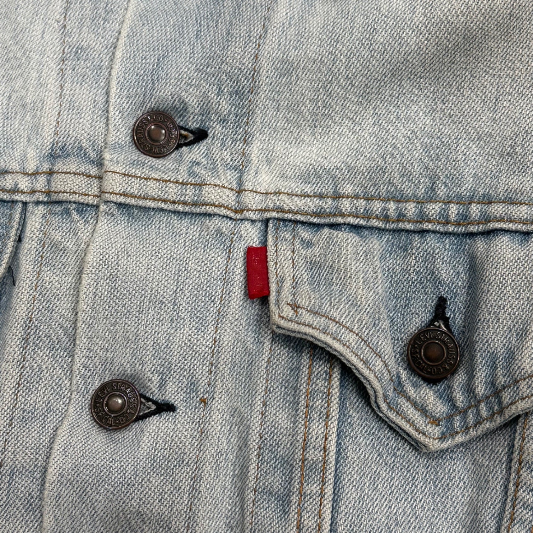 Levi's(リーバイス) 70's 70505 4th USA made Tracker Denim Jacket トラッカー デニム ジャケット (42~44程度) ライトインディゴ 70年代 ボタン裏524 small e ヴィンテージ ビッグサイズ