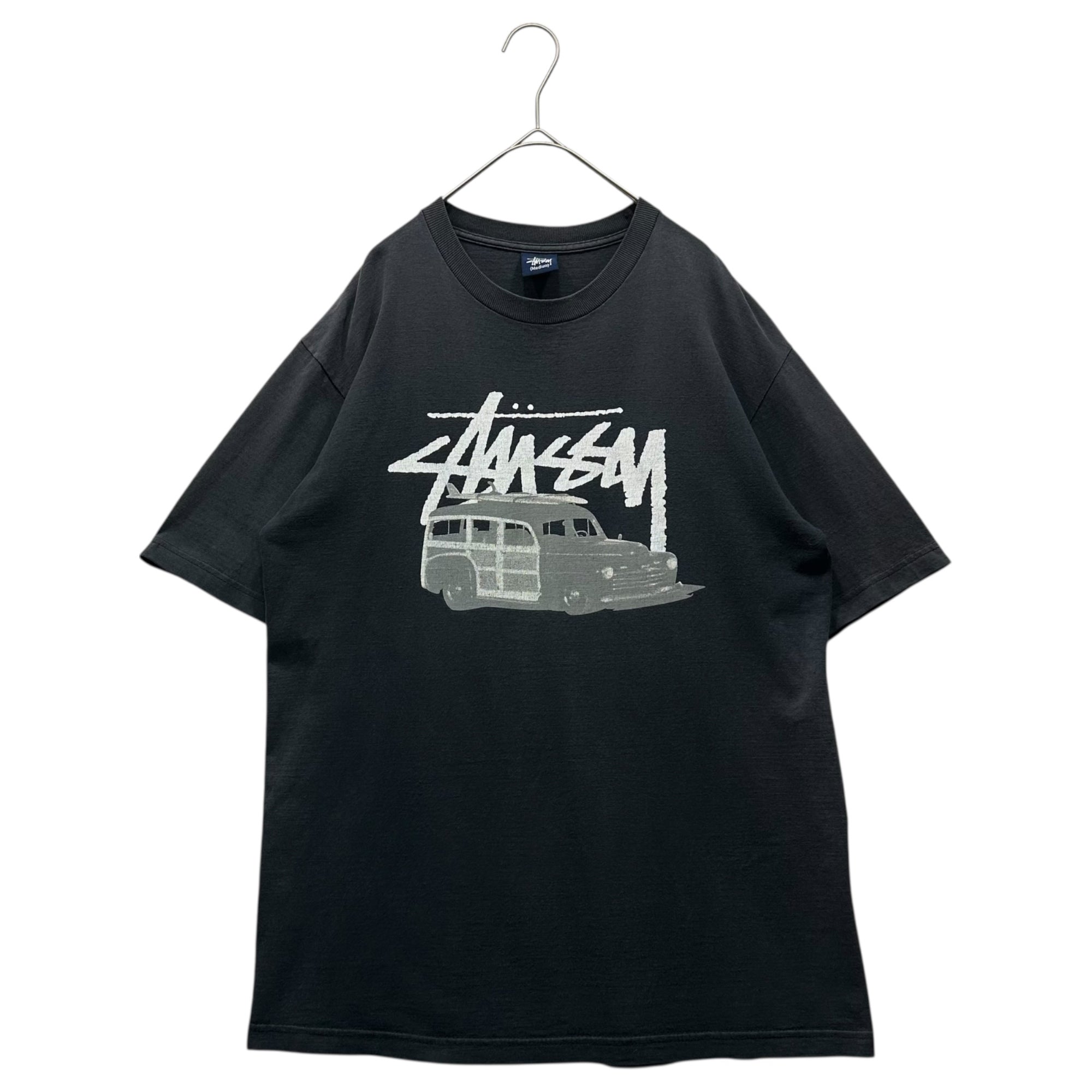 STUSSY(ステューシー) 00's Car Graphic Logo Print T-Shirt 車 グラフィック ロゴ プリント Tシャツ M ネイビー OLD