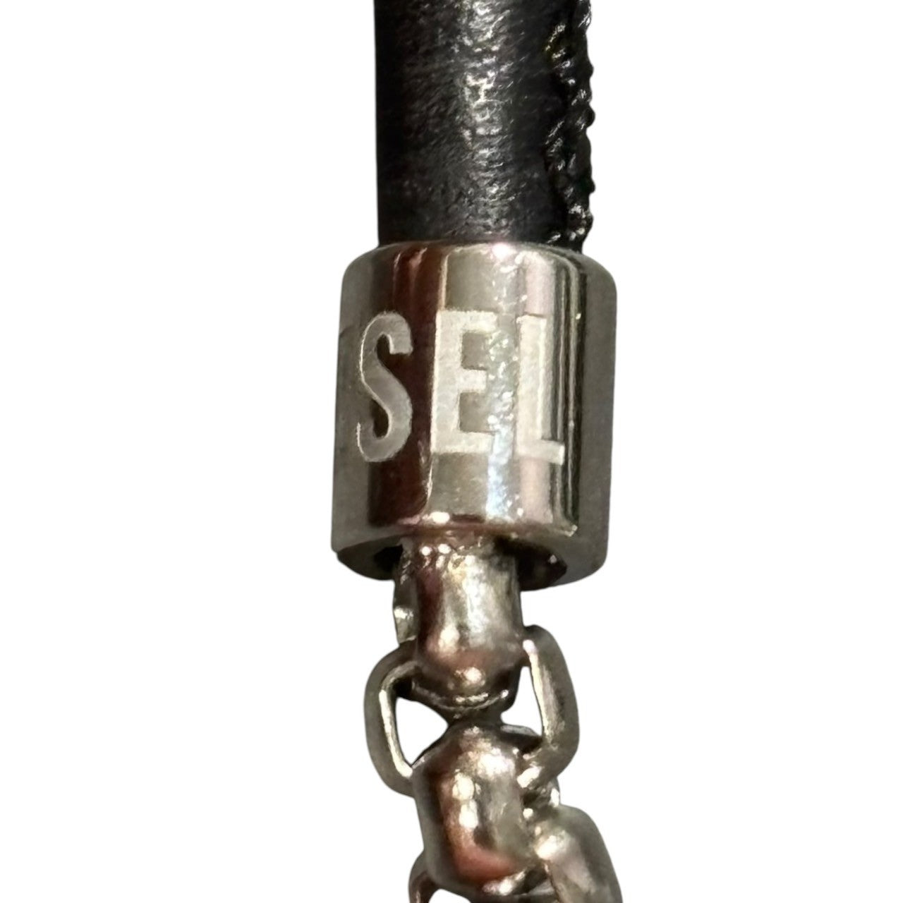DIESEL(ディーゼル) Logo asymmetrical chain necklace ロゴ アシンメトリー チェーン ネックレス シルバー×ブラック