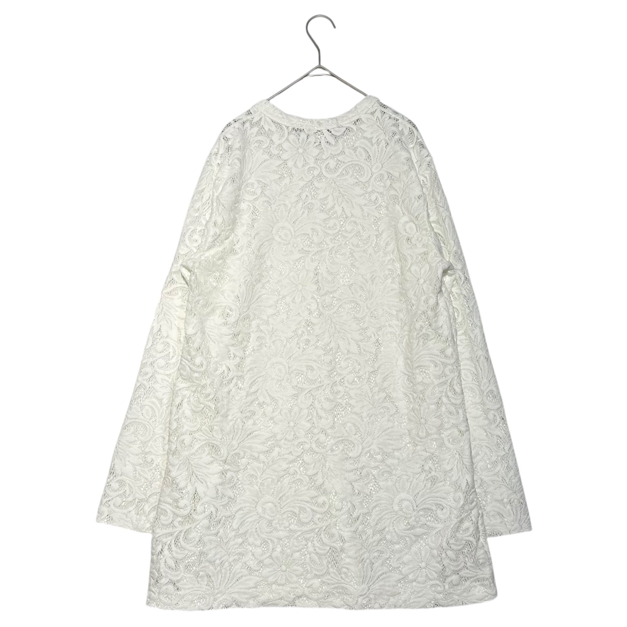 COMME des GARCONS HOMME PLUS(コムデギャルソンオムプリュス) 25SS Estelle Russell Lace Product Wash L/S T-Shirt エステル ラッセルレース 製品洗い ロング スリーブ Tシャツ PO-T034 S ホワイト 長袖