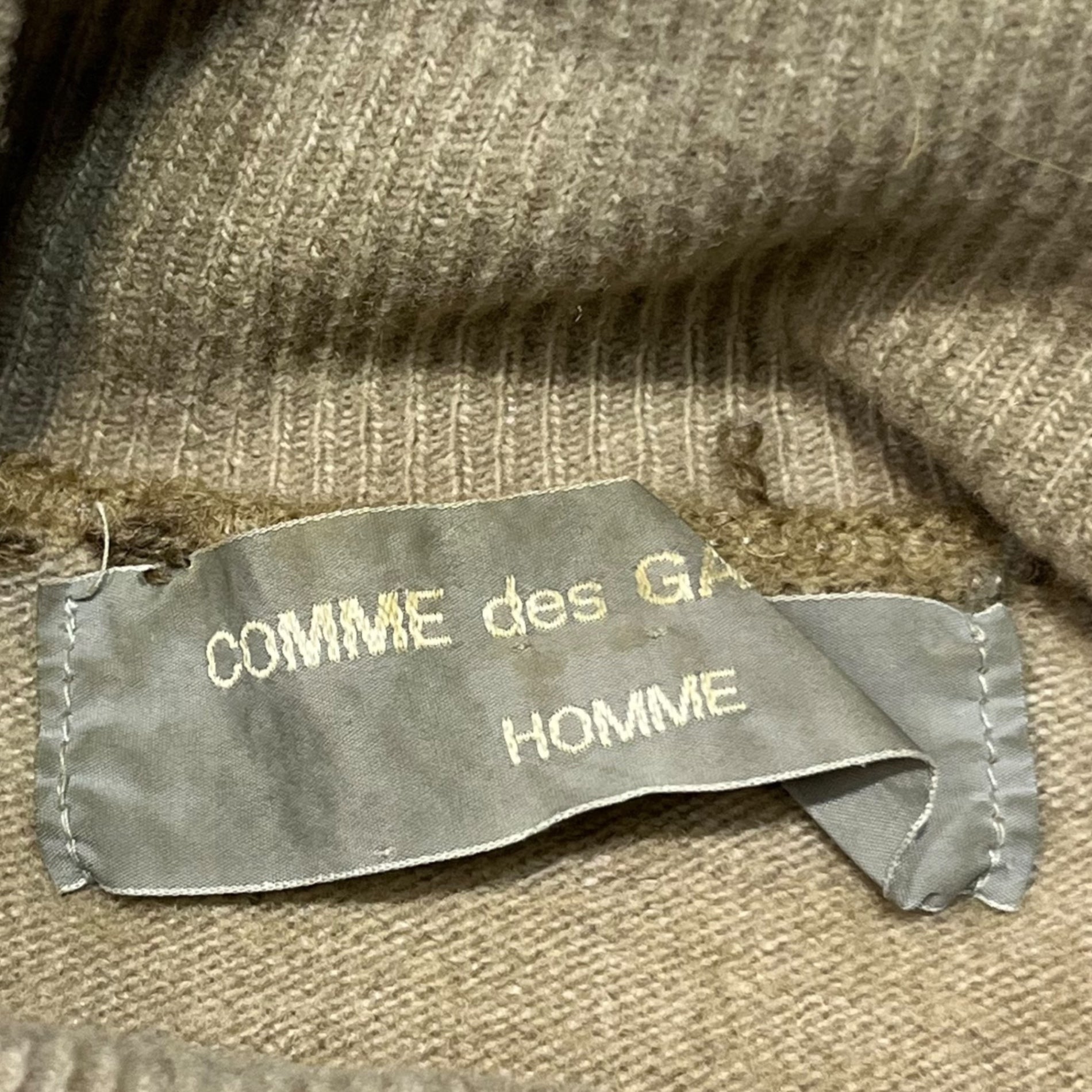 COMME des GARCONS HOMME(コムデギャルソンオム) 80's Turtleneck wool blend knit タートルネック ウール ニット 本人期 表記なし(L程度) ベージュ 80年代 川久保玲