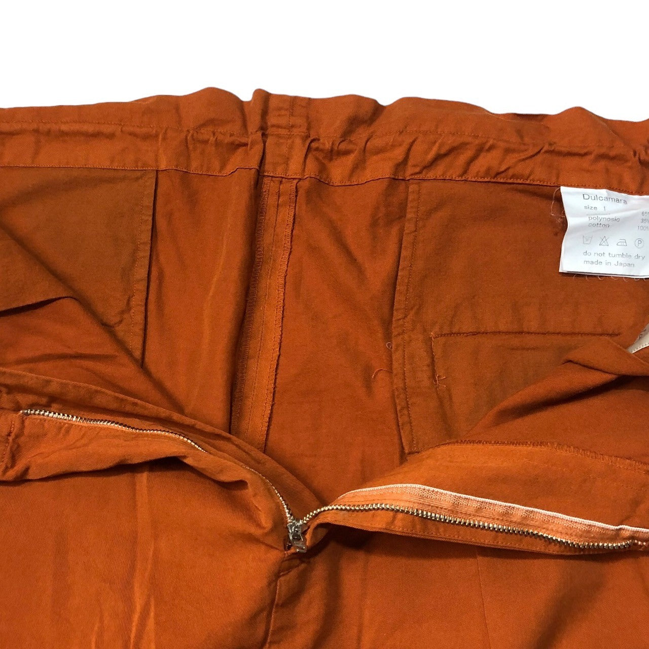 Dulcamara(ドゥルカマラ) Cotton poly product dyed wide easy pants コットンポリ 製品染め ワイド イージーパンツ SIZE 1(S) オレンジ