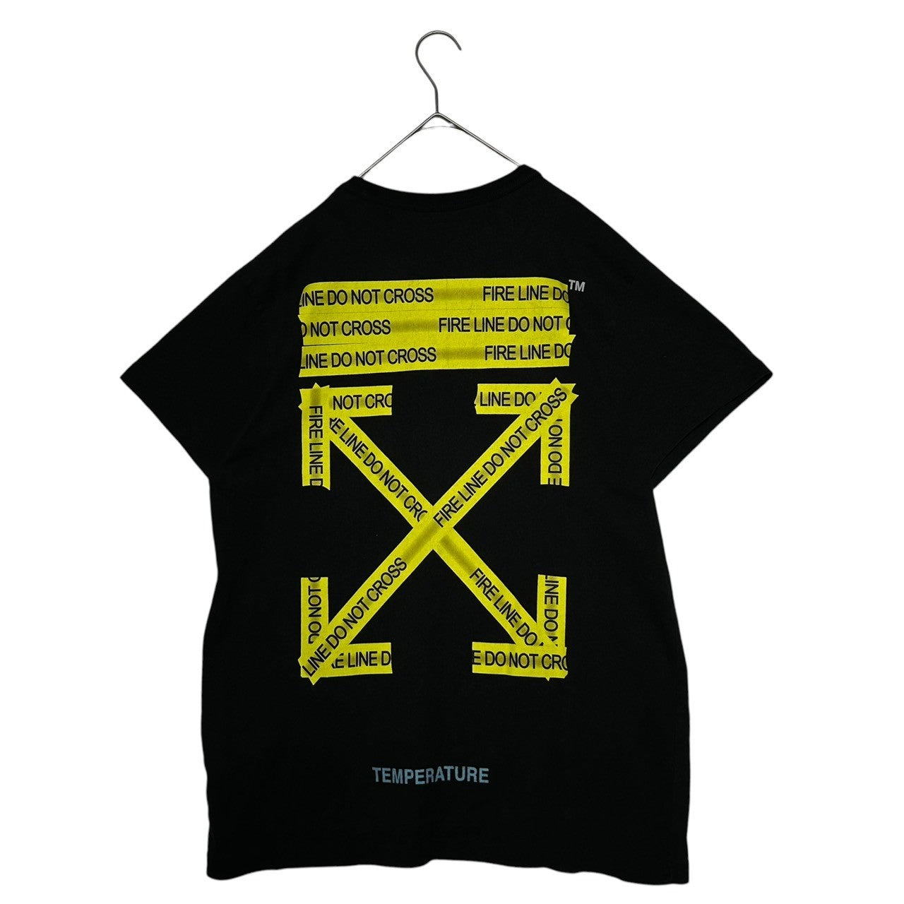 Off-White(オフホワイト) 18SS Firetape Printed Logo T-Shirt ファイヤーテープ プリント ロゴ Tシャツ OMAA002S18185006 XS ブラック
