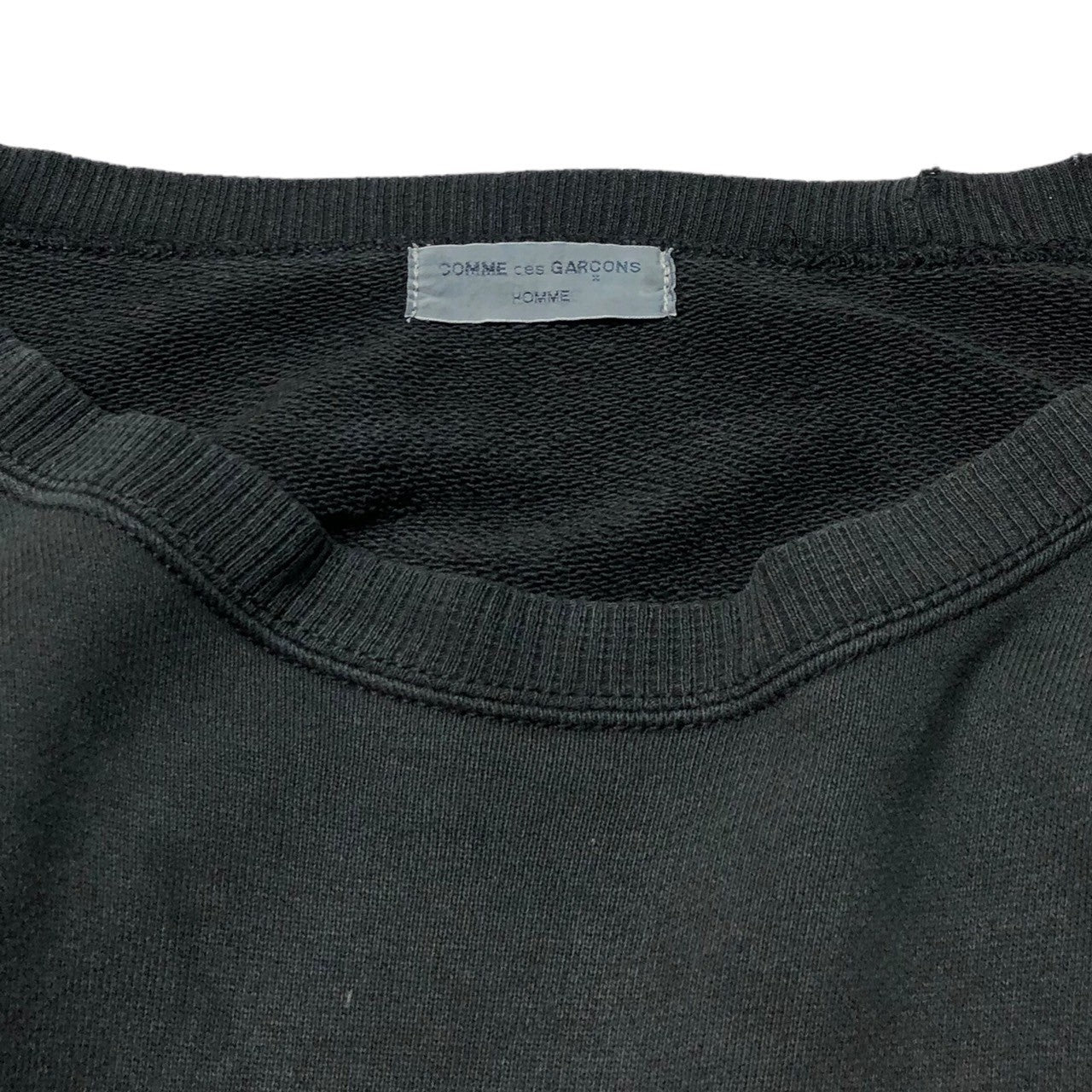 COMME des GARCONS HOMME(コムデギャルソンオム) 90's Back logo oversize sweatshirt バックロゴ オーバーサイズ スウェット 田中オム ヴィンテージ稀少品 ブラック×グレー
