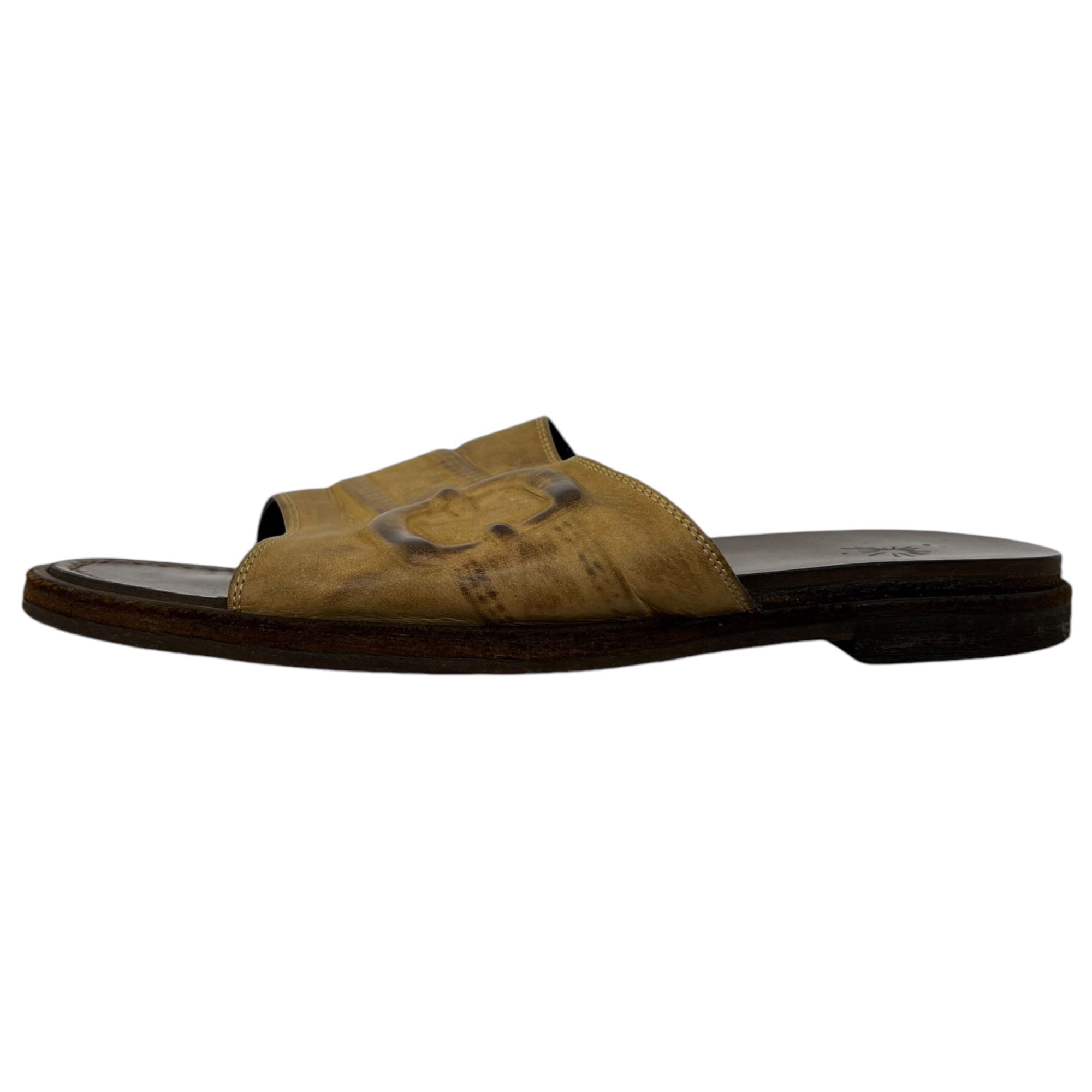 Maison MIHARA YASUHIRO(メゾンミハラヤスヒロ) 00's Broiled leather sandals 炙り出し レザー サンダル 表記無し(26cm程度) ベージュ×ブラック