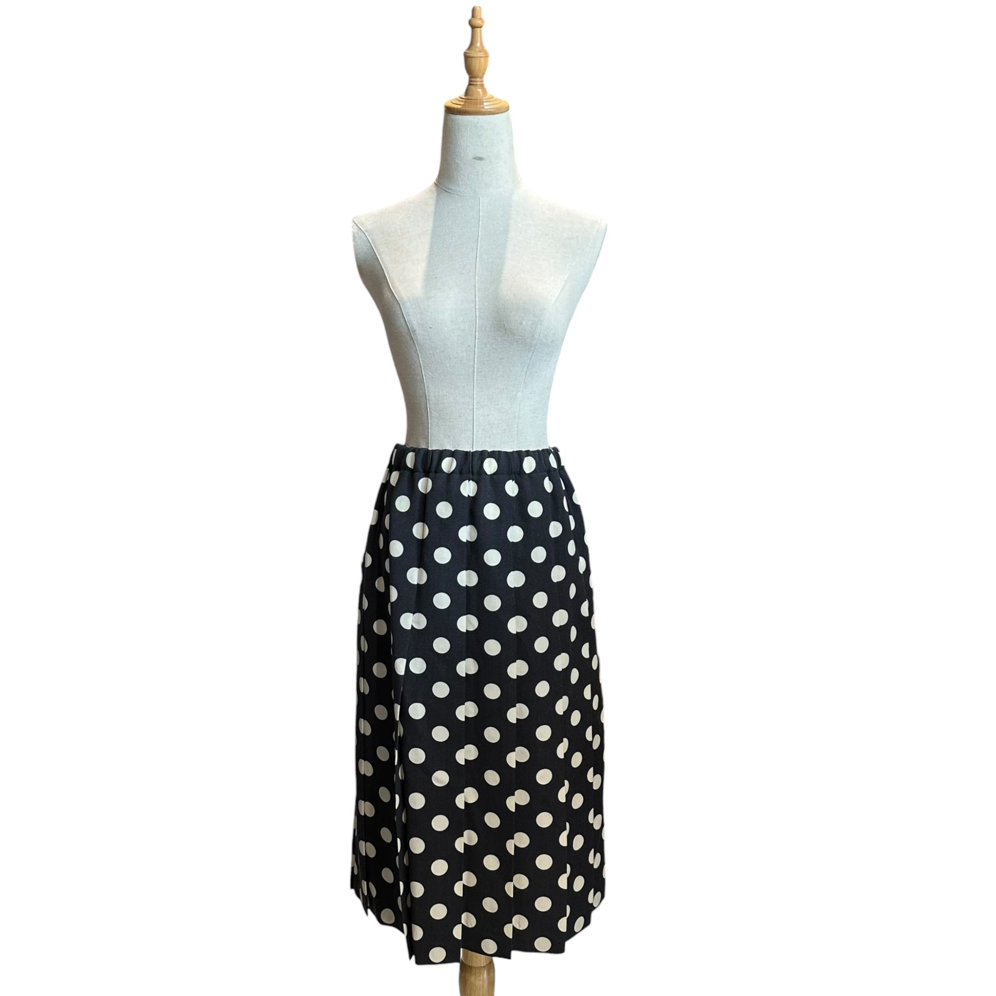 tricot COMME des GARCONS(トリココムデギャルソン) 13SS Polka Dot Wool Pleated Skirt ドット ウール プリーツ スカート TK-S204 FREE ブラック×オフホワイト AD2012