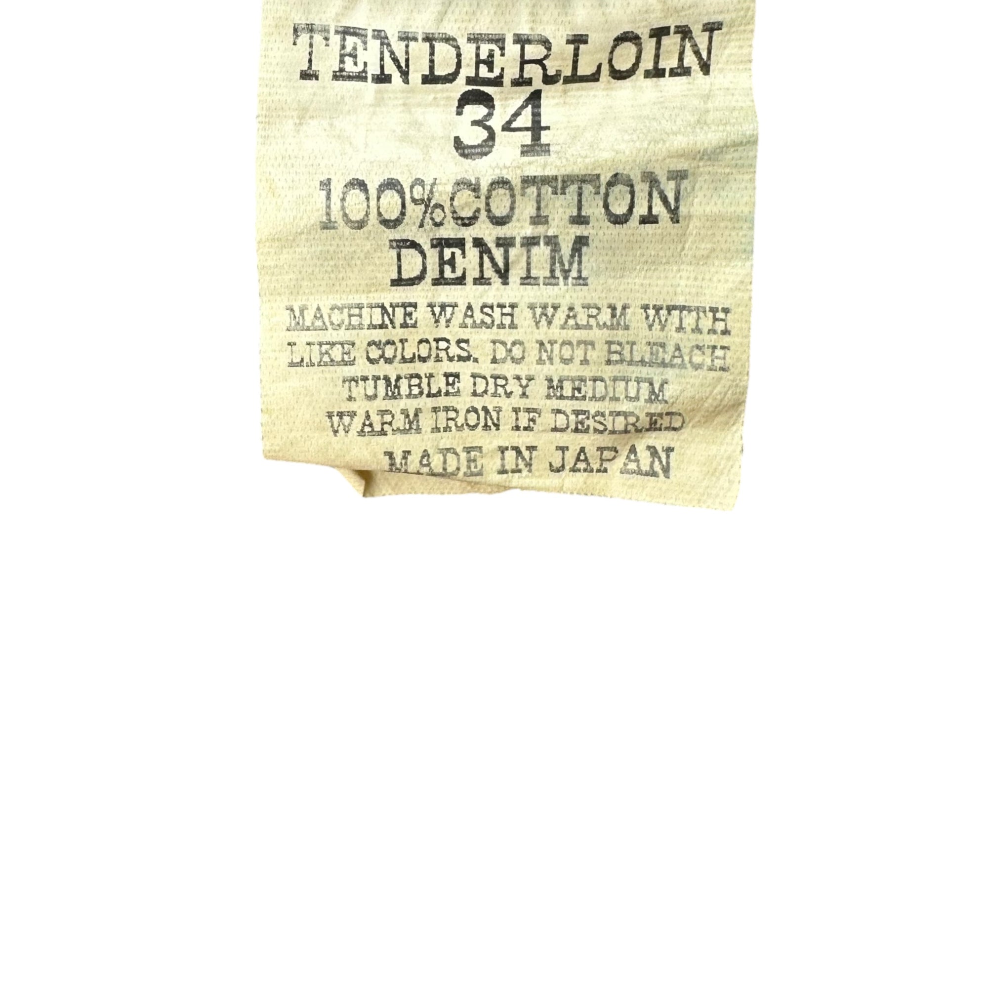 TENDERLOIN(テンダーロイン) T-RIDERS E ダメージ加工 シンチバック セルビッチ ストレート デニム パンツ 34 インディゴ 赤耳