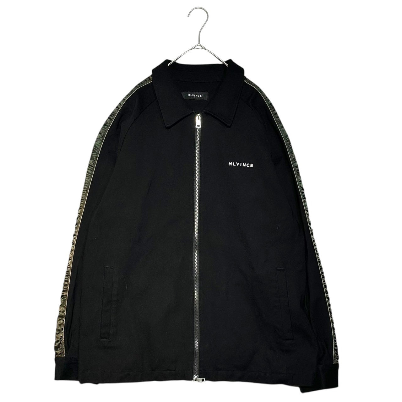 MLVINCE(メルヴィンス) LUX TRACK SUIT BLACK トラックジャケット ライトアウター サイドライン フロントジップ M ブラック
