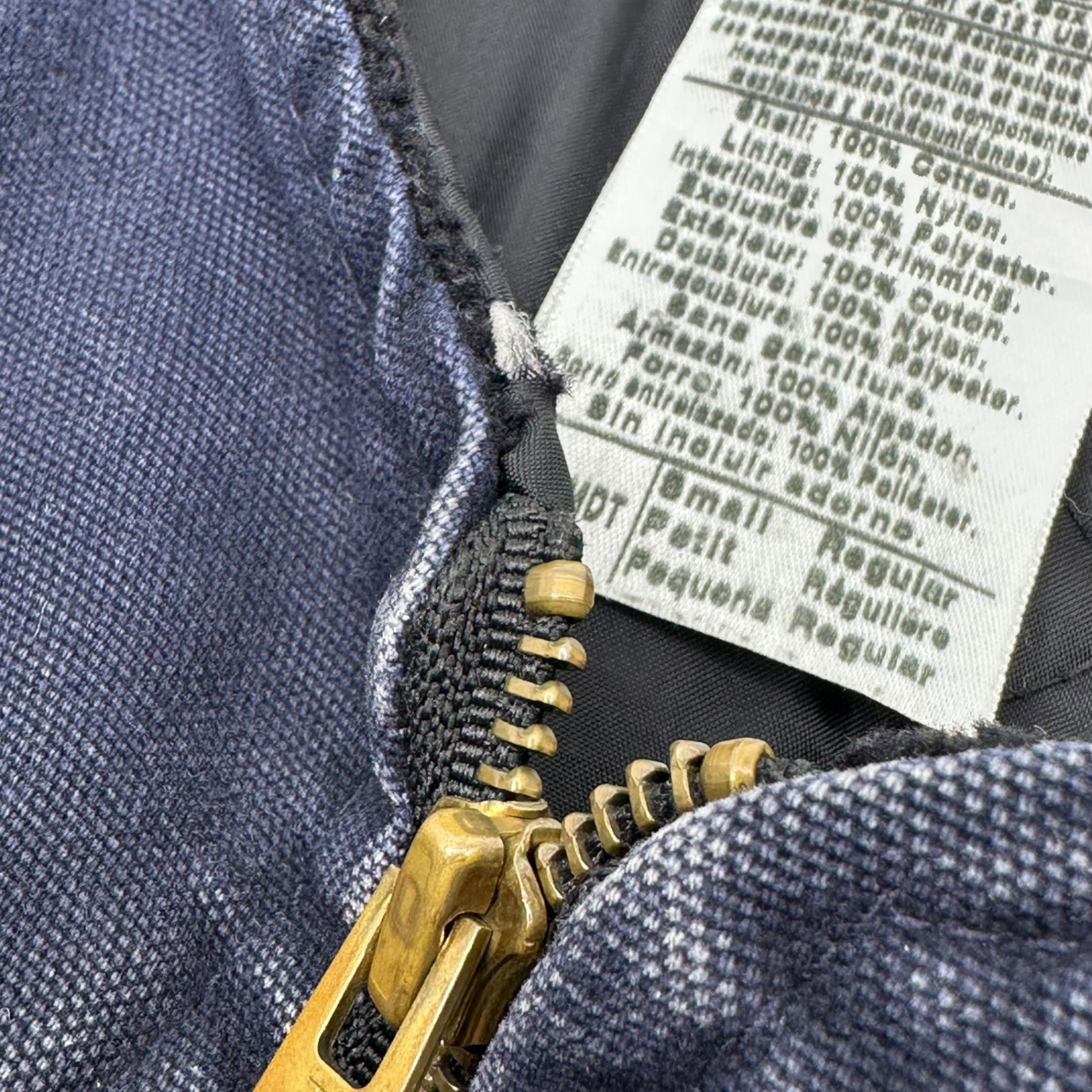 carhartt(カーハート) 00's DUCK VEST V02 MDT ダック地 中綿 ベスト S ネイビー TALL 襟カットリメイク