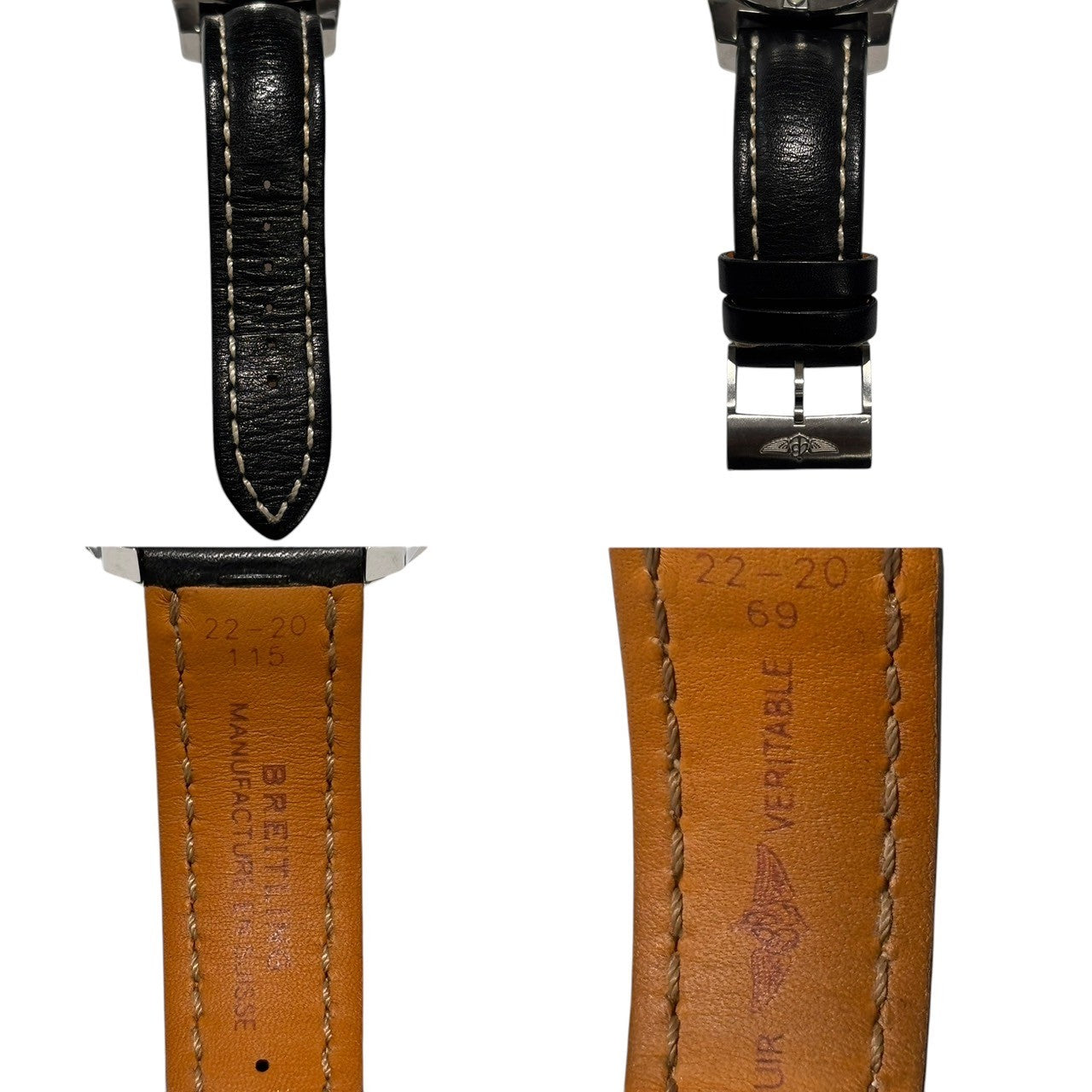 BREITLING(ブライトリング) COLT date quartz コルト デイト クオーツ 腕時計 A74388 ブラック 本体のみ 純正レザーブレスレット レザー ベルト ウォッチ