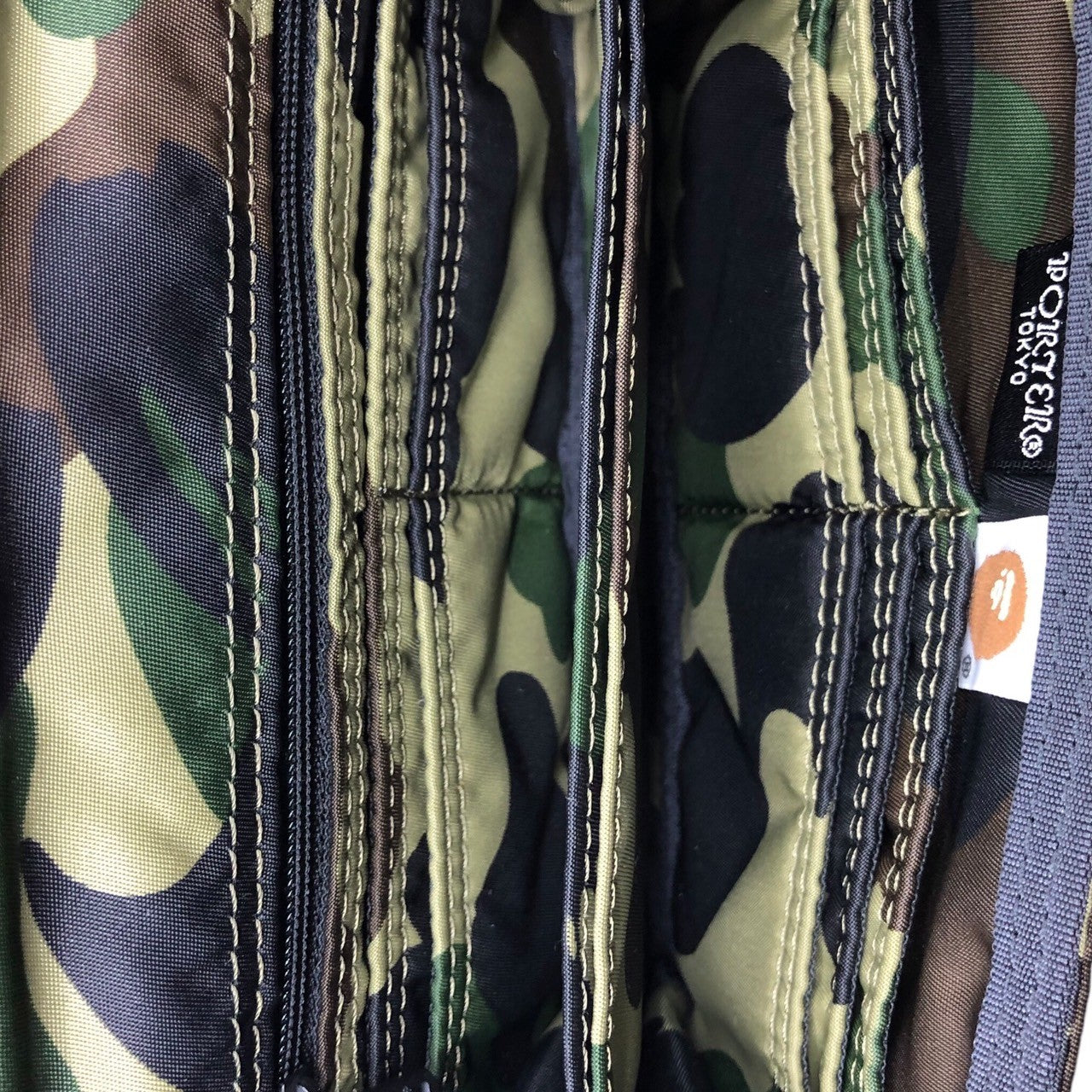 A BATHING APE × PORTER(アベイシングエイプ×ポーター) Nylon camouflage long wallet ナイロン カモフラ長財布 カーキ×ブラック×ブラウン
