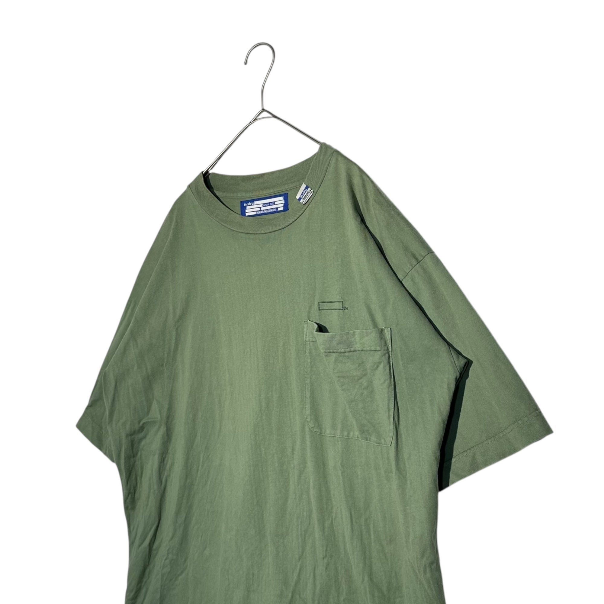 Maison MIHARA YASUHIRO(メゾンミハラヤスヒロ) 【in・stru(men-tal).】 embroidery T-shirt 胸 刺繍 ポケット Tシャツ I08TS531 グリーン 46(M程度)