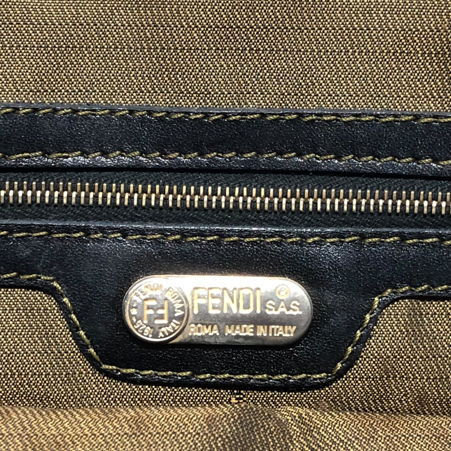 FENDI(フェンディ) vintage zucca jacquard handbag ヴィンテージ ズッカ 柄 ハンド バッグ ブラウン OLD
