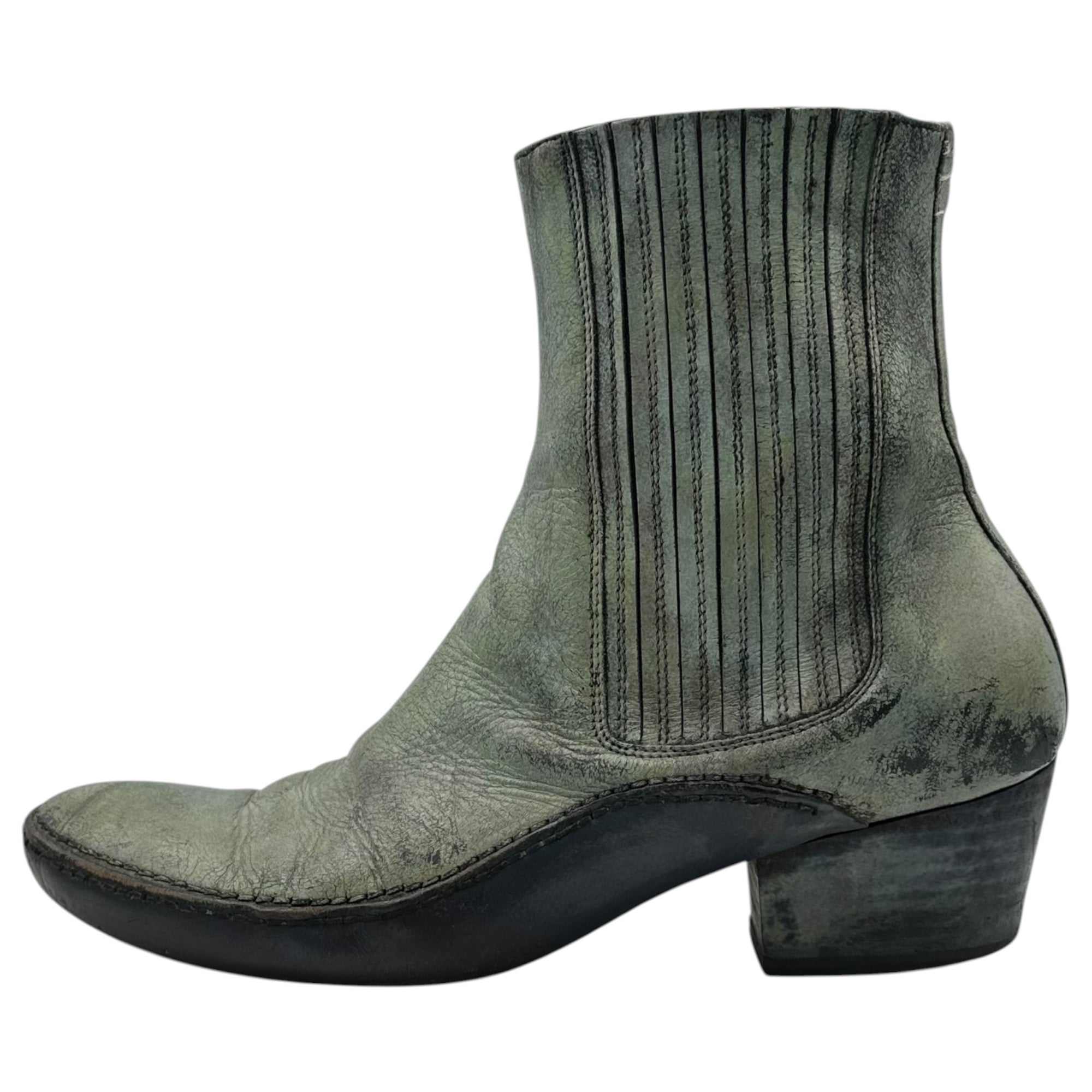 Maison Martin Margiela(メゾン マルタンマルジェラ) 15FW 70’s Replica Western Boots 70年代 レプリカ ウエスタン ブーツ S37WU0254 43 グリーン 2015 アーカイブ Provenence Melbourne, Australia Sole: Opanke construction