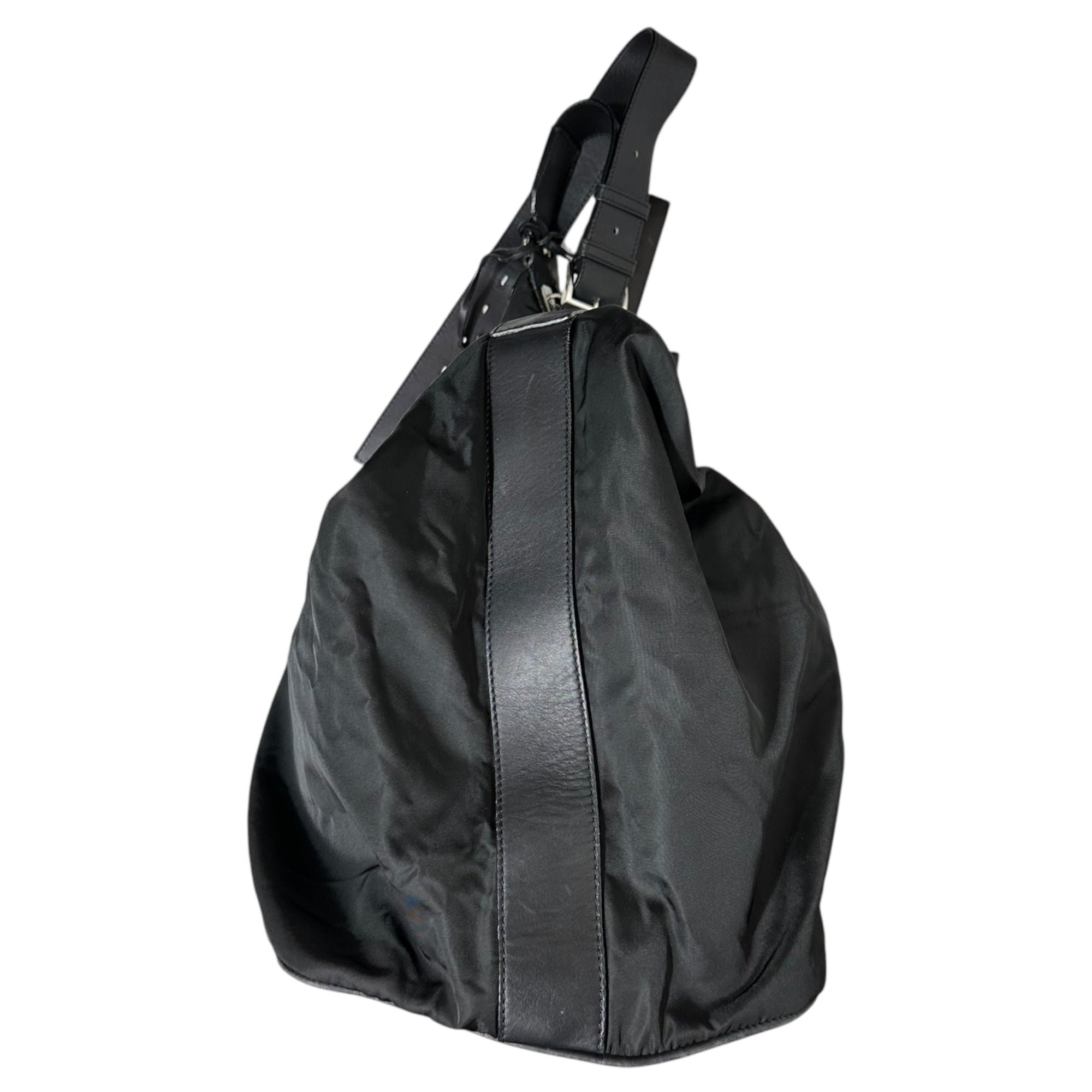 PRADA(プラダ) Big Diagonal Shoulder Bag ビッグ 斜め掛け ショルダー バッグ VA0280 ブラック ボストン 旅行 レザー ナイロン