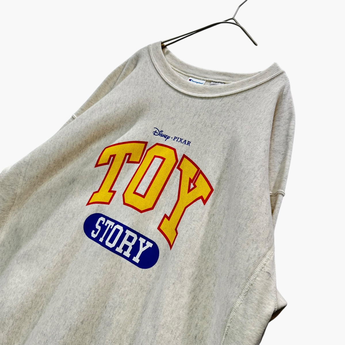 Champion×BEAMS(チャンピオン×ビームス) TOY STORY CREW SWEATSHIRT トイストーリー クルーネック スウェット C8-B020 L ライトグレー ピクサー コラボ
