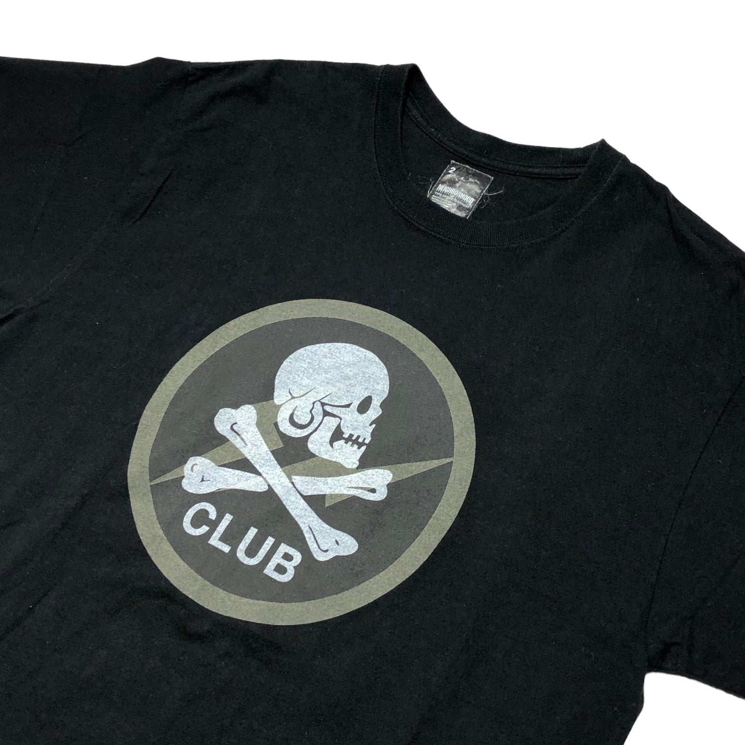 NEIGHBORHOOD(ネイバーフッド) 00's ×fragment design Skull & Thunder T-shirt (CLUB / C-TEE.SS) フラグメントデザイン スカル&サンダー Tシャツ 2(M) ブラック×グレー