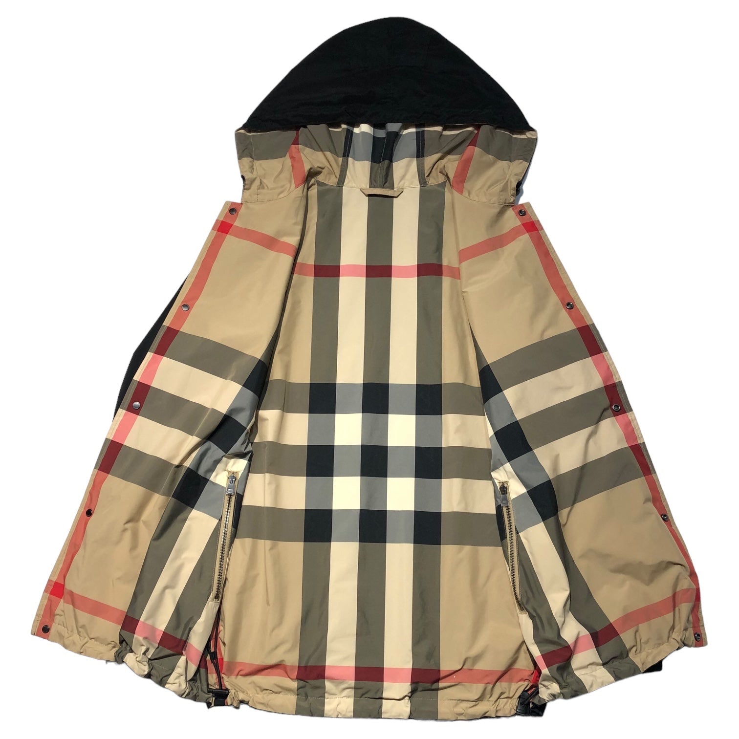 BURBERRY(バーバリー) Burberry Reversible Check Hooded Jacket チェックフーデッドジャケット バーバリーチェック 8043403/71E L ベージュ×ブラック リバーシブル
