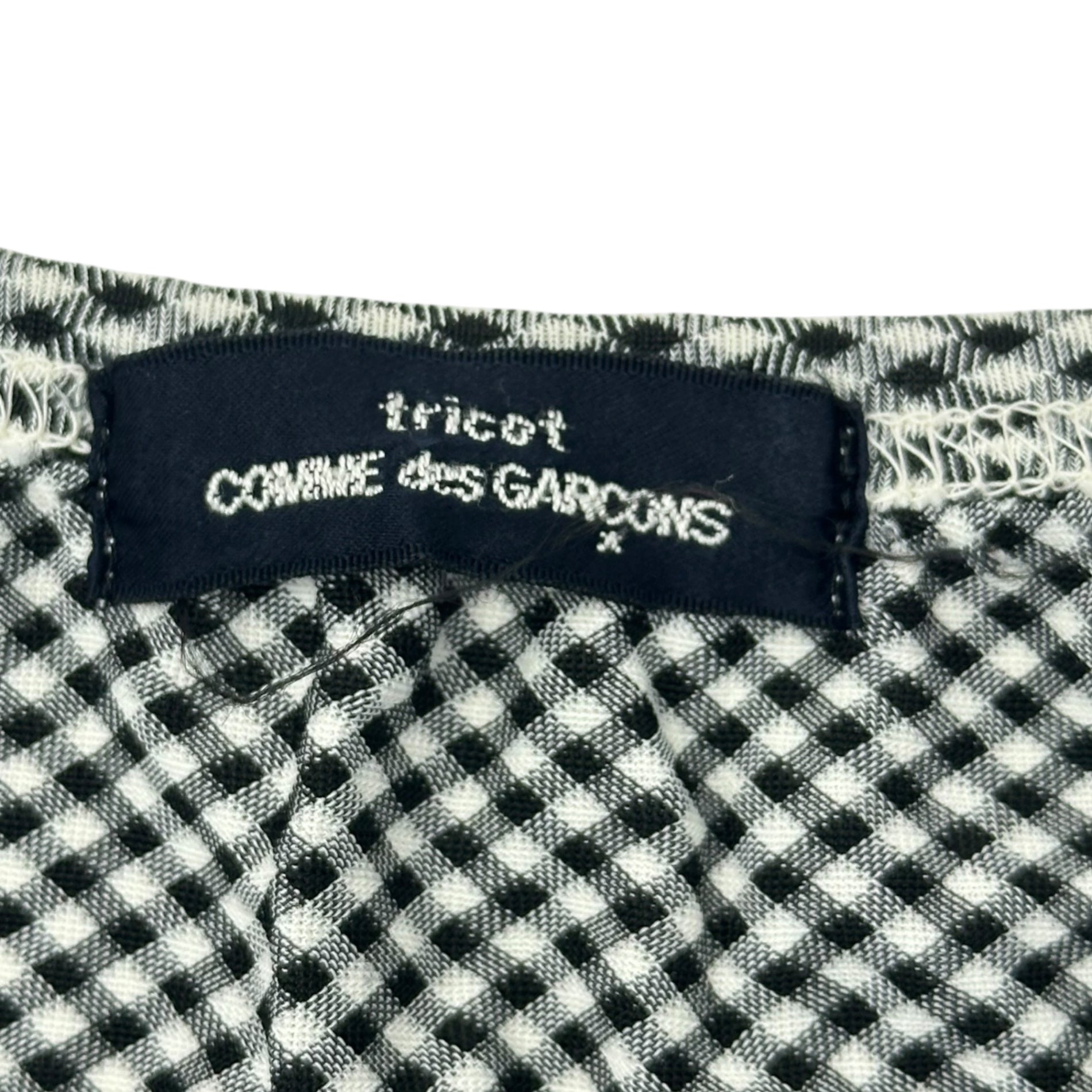 tricot COMME des GARCONS(トリココムデギャルソン) 90's Micro Check Cut and Sewn 90年代 マイクロ チェック カットソー TT-100410 FREE ホワイト×ブラック AD1993