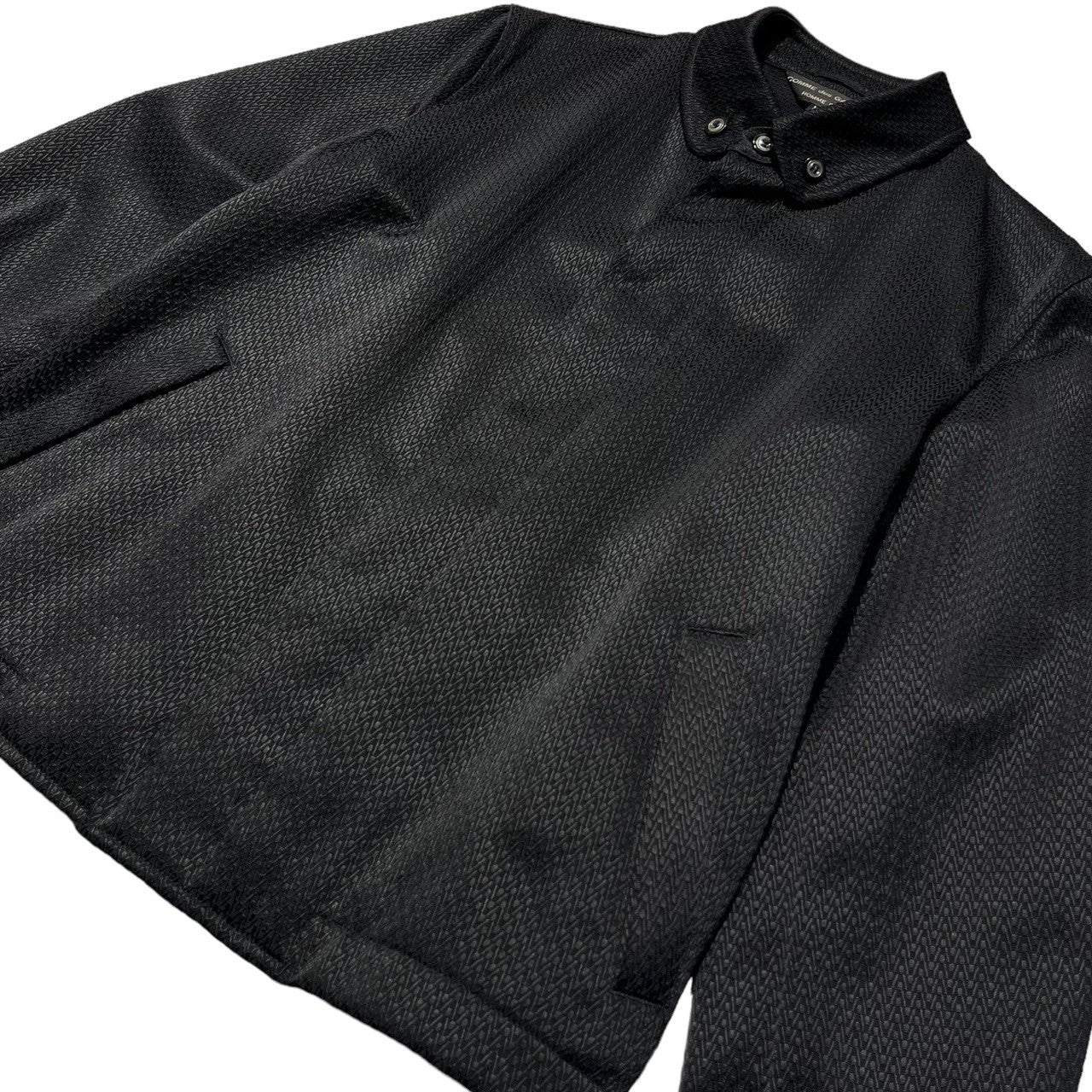 COMME des GARCONS HOMME PLUS(コムデギャルソンオムプリュス) 01AW Looking at different world(サイケ期) wool button down short jacket ウールボタンダウン短丈ジャケット PC-J103 M ブラック AD2001 稀少品