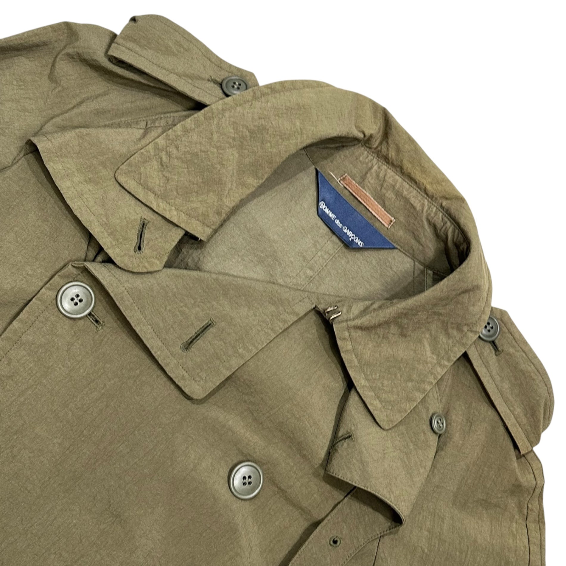 COMME des GARCONS(コムデギャルソン) 1998SS Aoyama Exclusive Nylon Trench Coat 青山限定 ナイロン トレンチ コート KX-814070 FREE カーキ AD1997 90s アーカイブ