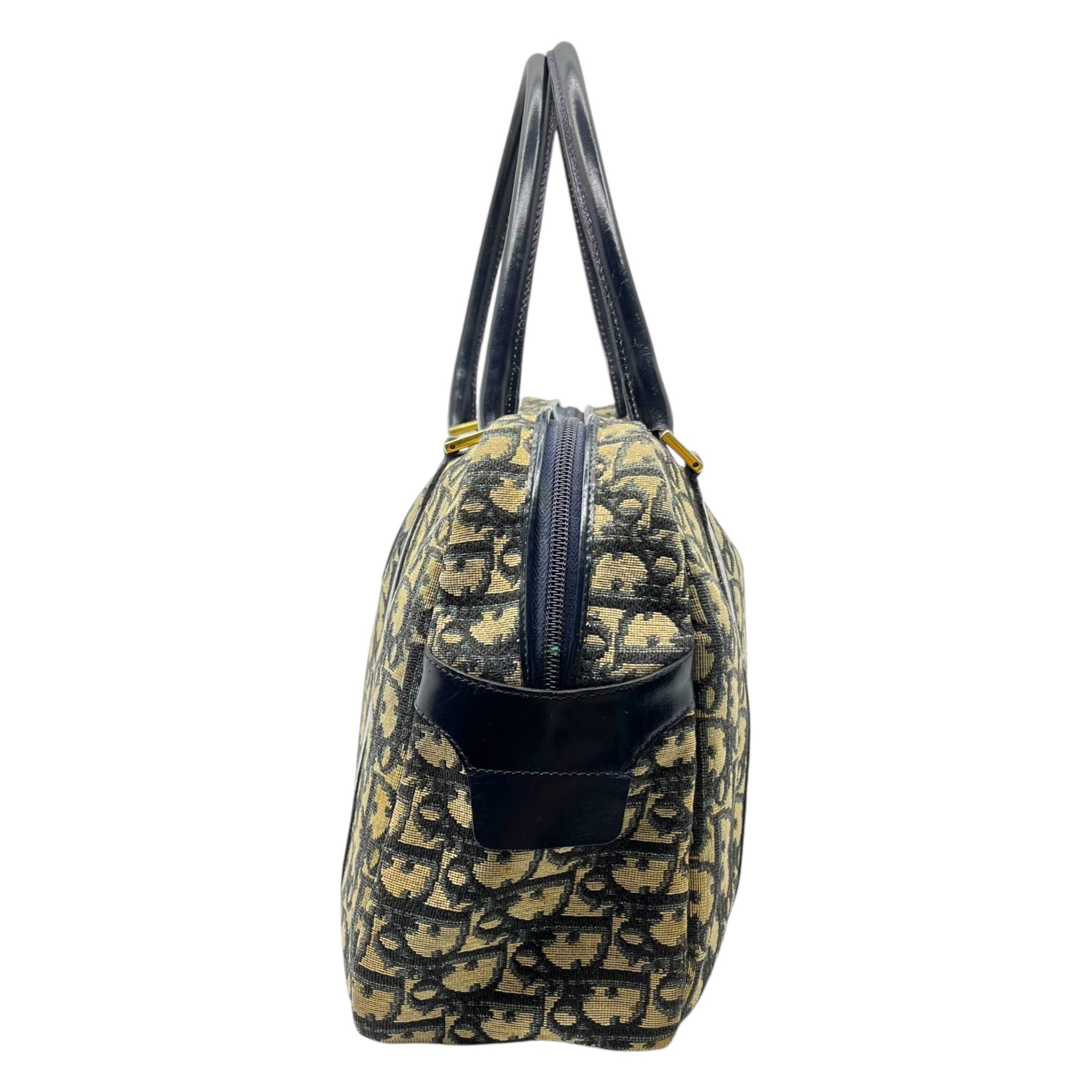 Christian Dior(クリスチャンディオール) CD logo trotter vintage handbag ロゴ トロッター ヴィンテージ ハンド バッグ ネイビー OLD