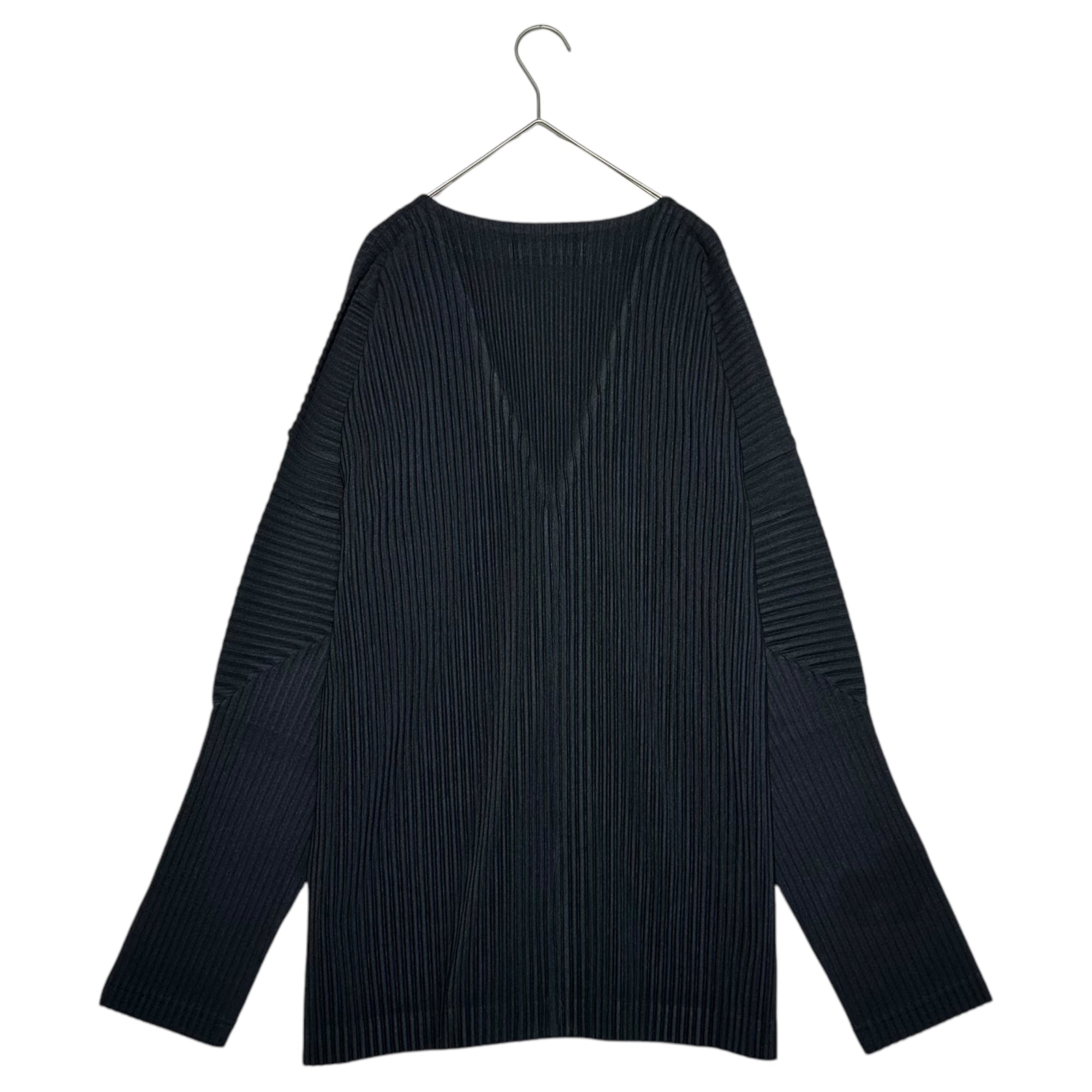 HOMME PLISSE ISSEY MIYAKE(オムプリッセイッセイミヤケ) BASIC pleated cardigan ベーシック プリーツ カーディガン HP55JL441/3 3(L程度) ネイビー