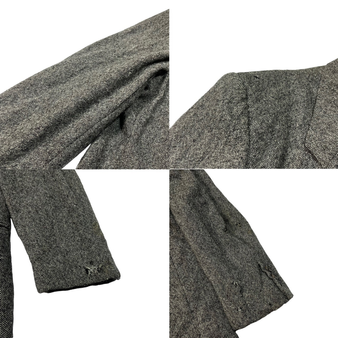 COMME des GARCONS HOMME(コムデギャルソンオム) 80'sウールテーラードジャケット HI-05017 S グレー インサイドアウト デカオム 川久保玲 本人期