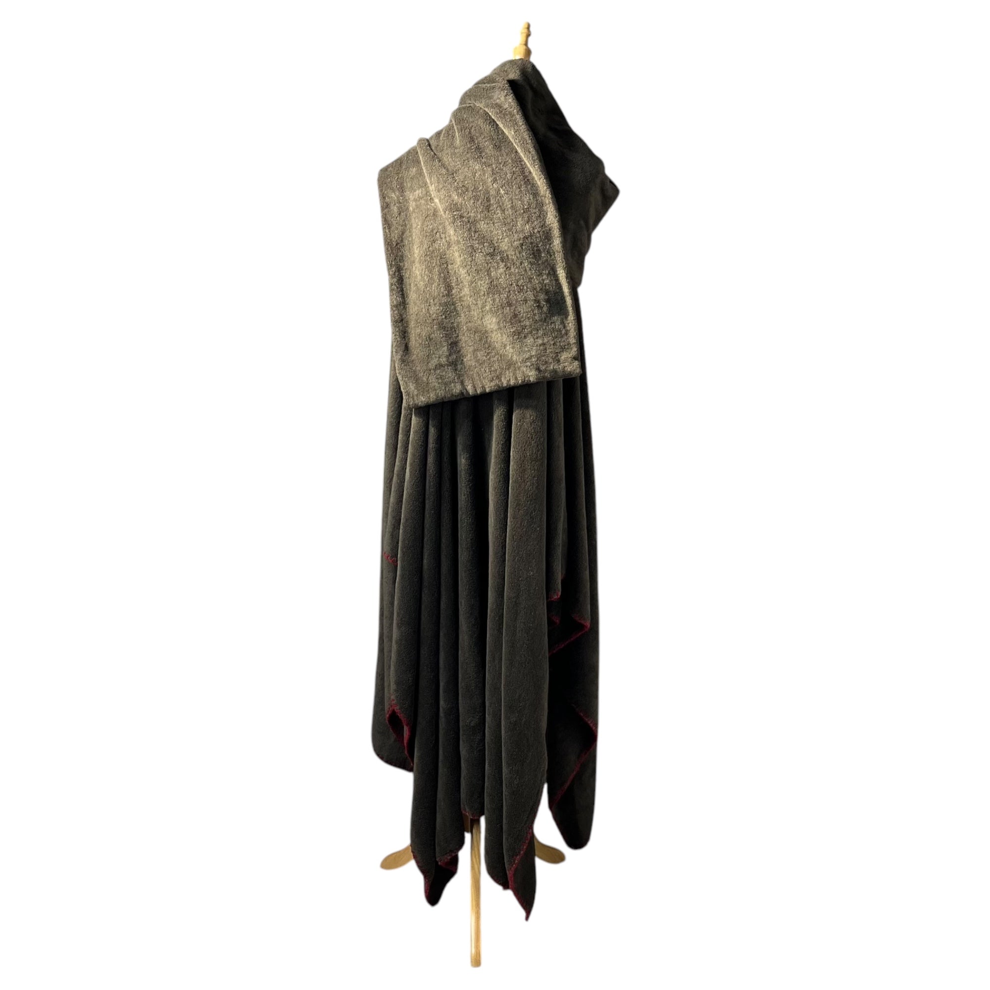 YOHJI YAMAMOTO POUR HOMME(ヨウジヤマモトプールオム) 12-13AW Collection runway worn blanket cloak コレクションランウェイ着用 毛布マント HD-C20-007 3 ブラウン×レッド