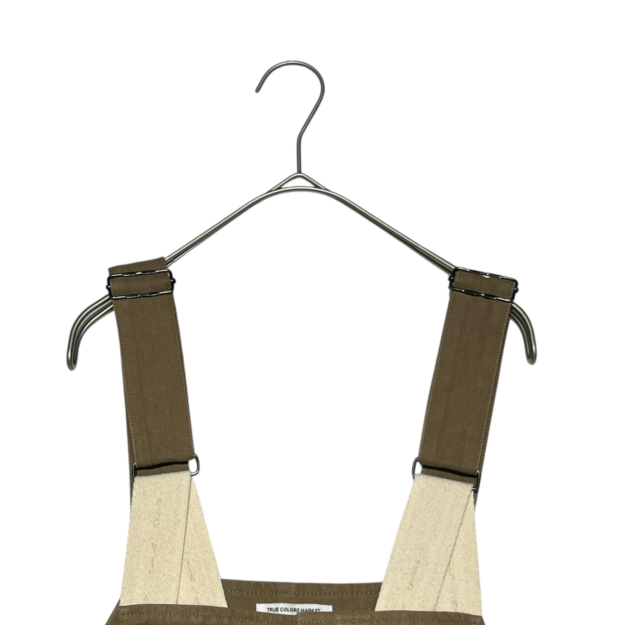 TRUE COLORS MARKET FASHIRU(トゥルーカラーズマーケット ファシル) ヘリンボーン サロペットスカート FREE カーキ