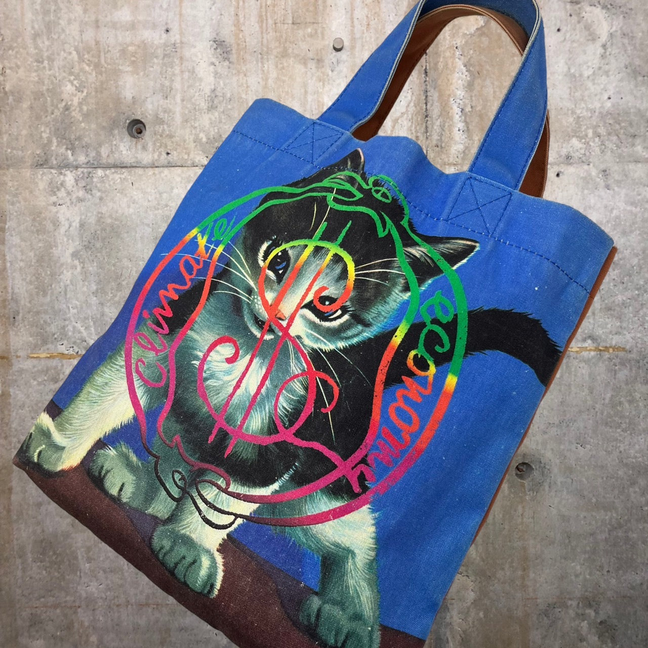 Vivienne Westwood(ヴィヴィアンウエストウッド) Kitten tote bag/キトゥントートバッグ ブルー 名作 猫