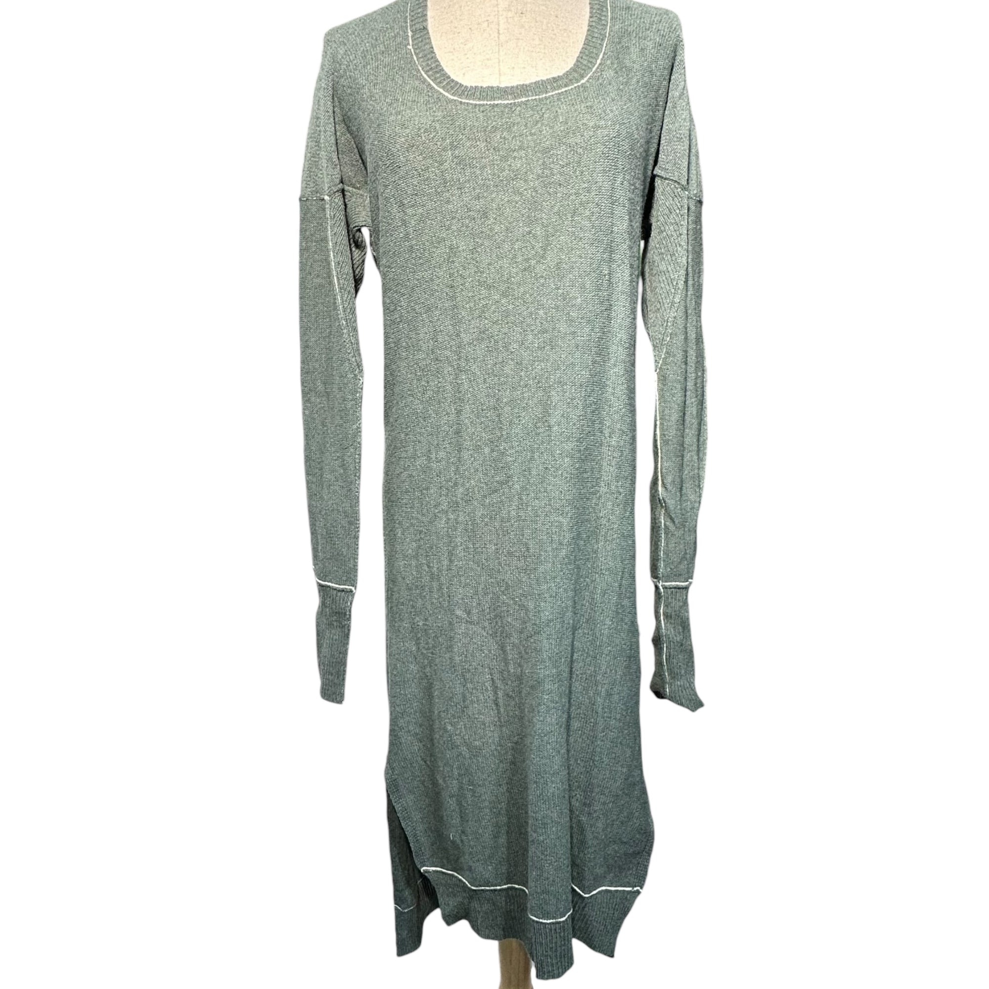 Y's(ワイズ) Stitchwork knit dress ステッチワーク ニット ワンピース YP-K13-174 FREE モスグリーン×ホワイト