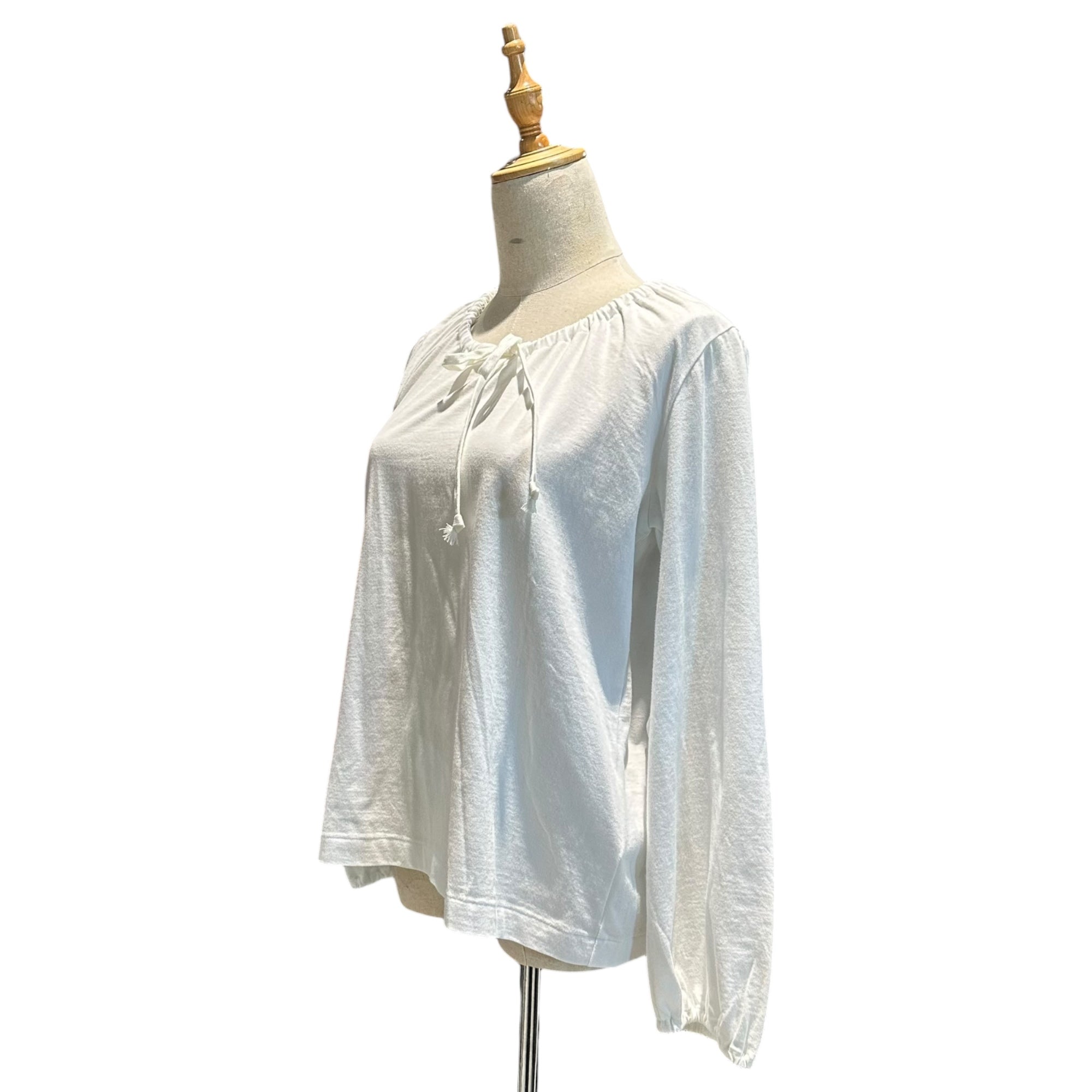 COMME des GARCONS COMME des GARCONS(コムデギャルソンコムデギャルソン) 23SS Front Ribbon Neck L/S Knit Top フロントリボン ネック 長袖 カットソー RK-T006 S ホワイト AD2022