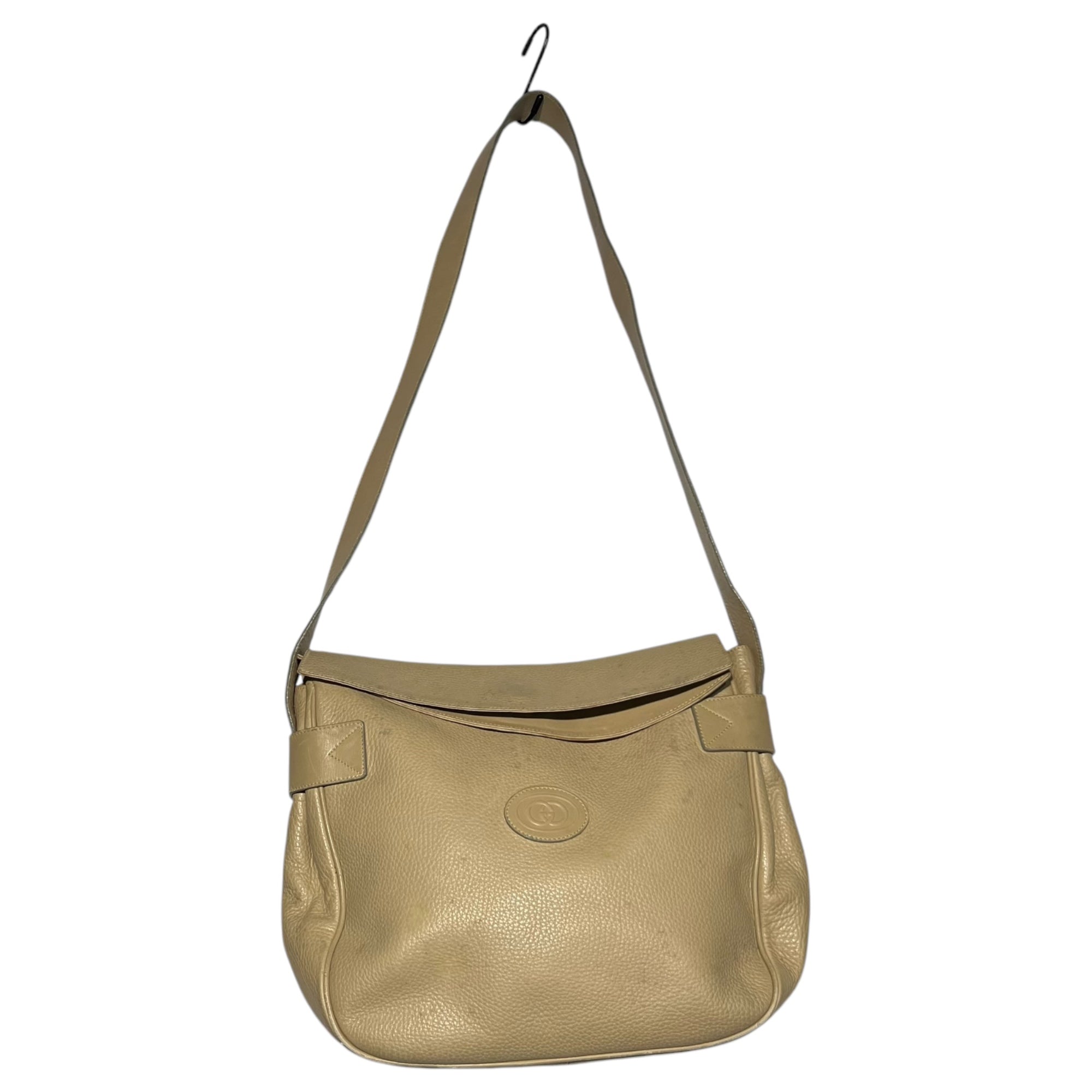 GUCCI(グッチ) Vintage GG logo Leather shoulder bag ヴィンテージ ロゴ レザー ショルダー バッグ 001/256/0260 ベージュ OLD