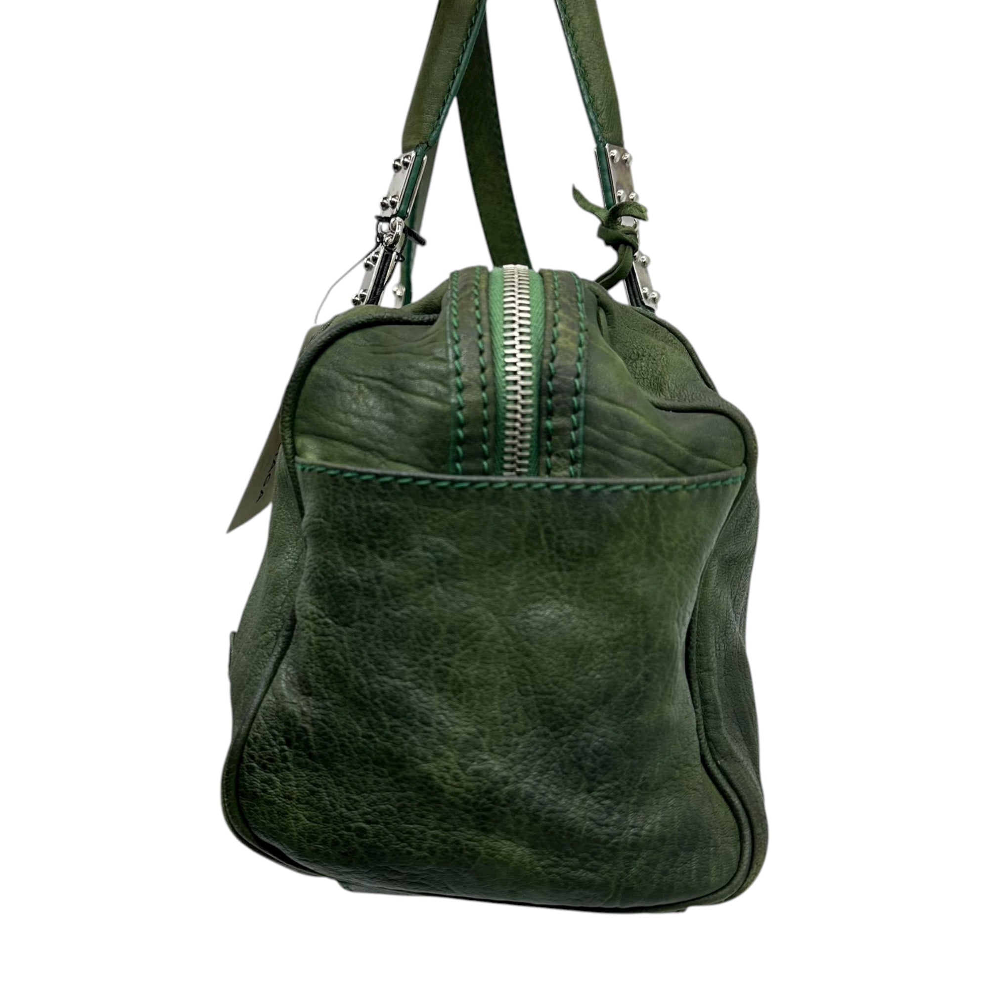 BALENCIAGA(バレンシアガ) 00's Logo Plate Leather Boston Bag 00年代 ロゴ プレート レザー ボストン バッグ 323587.3740 グリーン アーカイブ