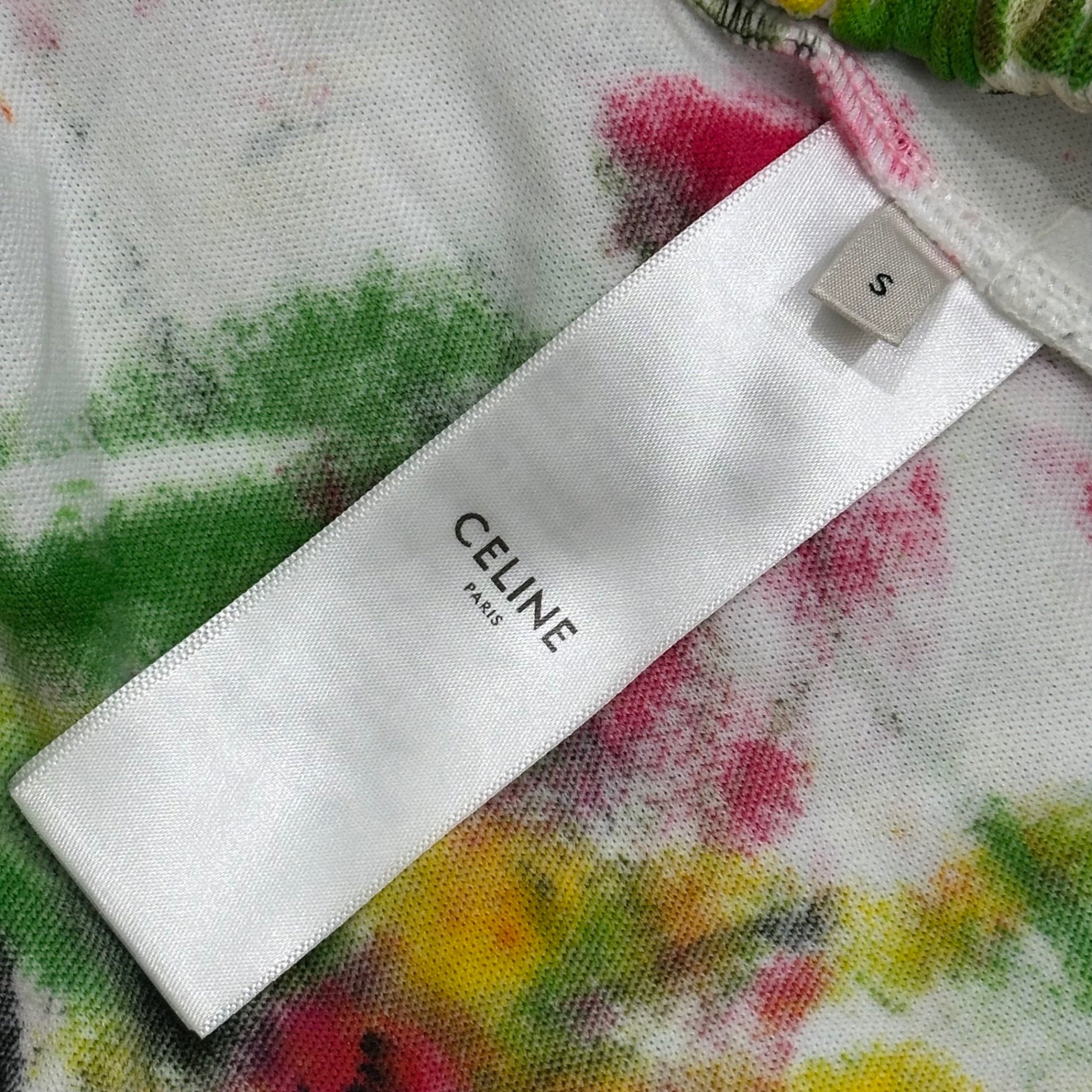 CELINE(セリーヌ) 22SS Wide-Leg Tie-Dye Paint Print Poly Shorts ワイドレッグ タイダイ ペンキ プリント ポリ ショーツ ハーフパンツ 2Z144383Q S マルチカラー エディスリマン Hedi Slimane COSMIC CRUISER