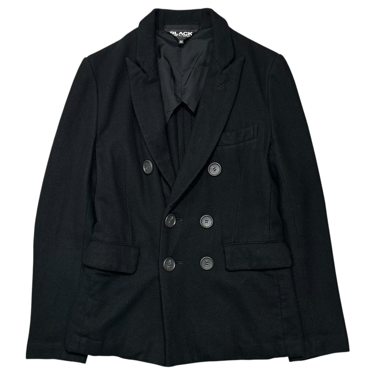 BLACK COMME des GARCONS(ブラックコムデギャルソン) 2012AW Big-Button DB Wool Blazer ビッグボタン ウール ダブル テーラード ジャケット 1J-J018 M ブラック AD2012