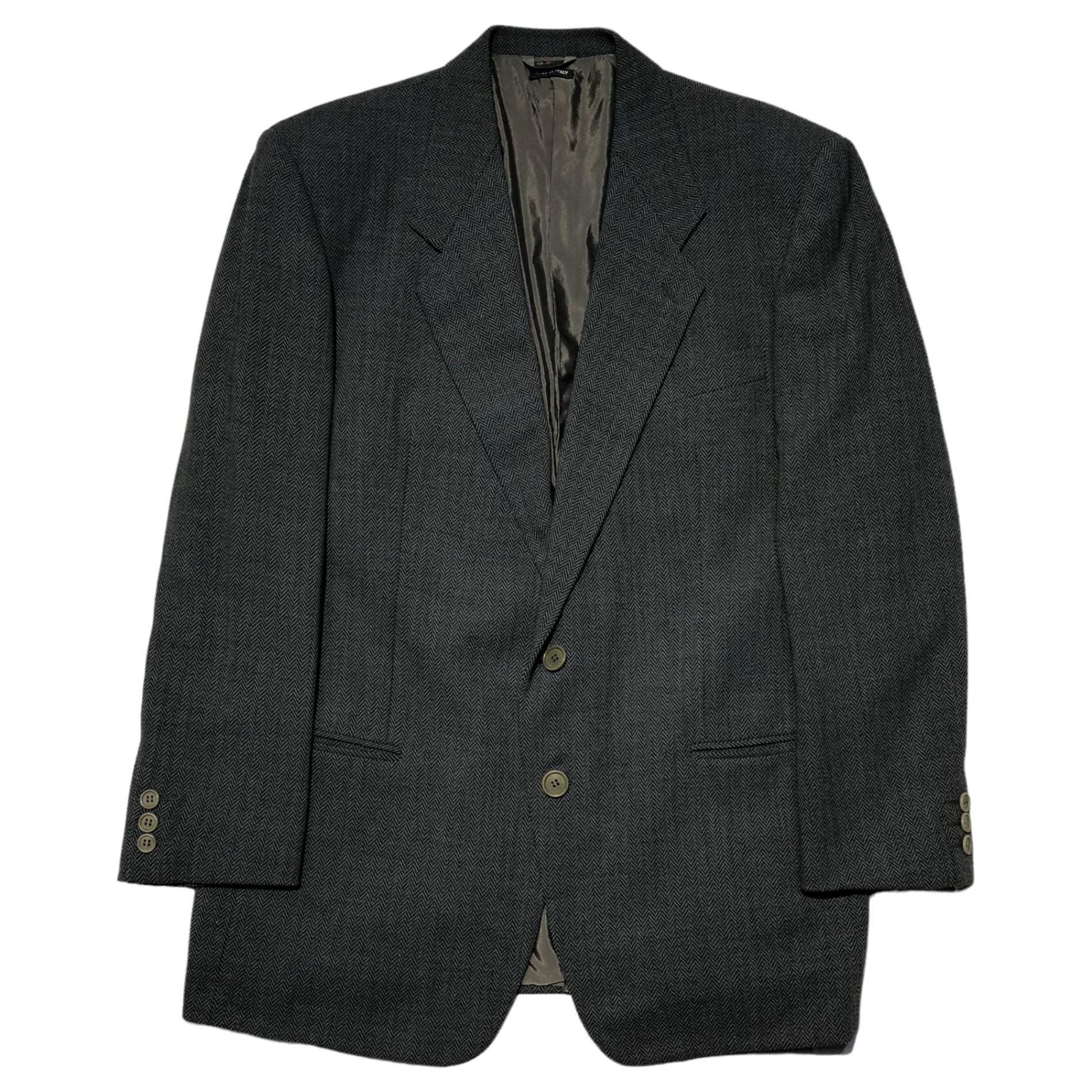 GIORGIO ARMANI(ジョルジオアルマーニ) 80's ~ 90's herringbone setup suit ヘリンボーン セットアップ スーツ 52(XL程度) グレー テーラード スラックス